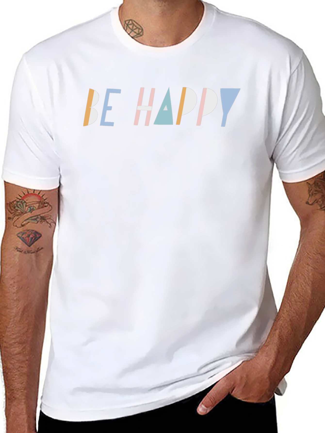 Be Happy Graphic Tee - Trendy Casual T-Shirt