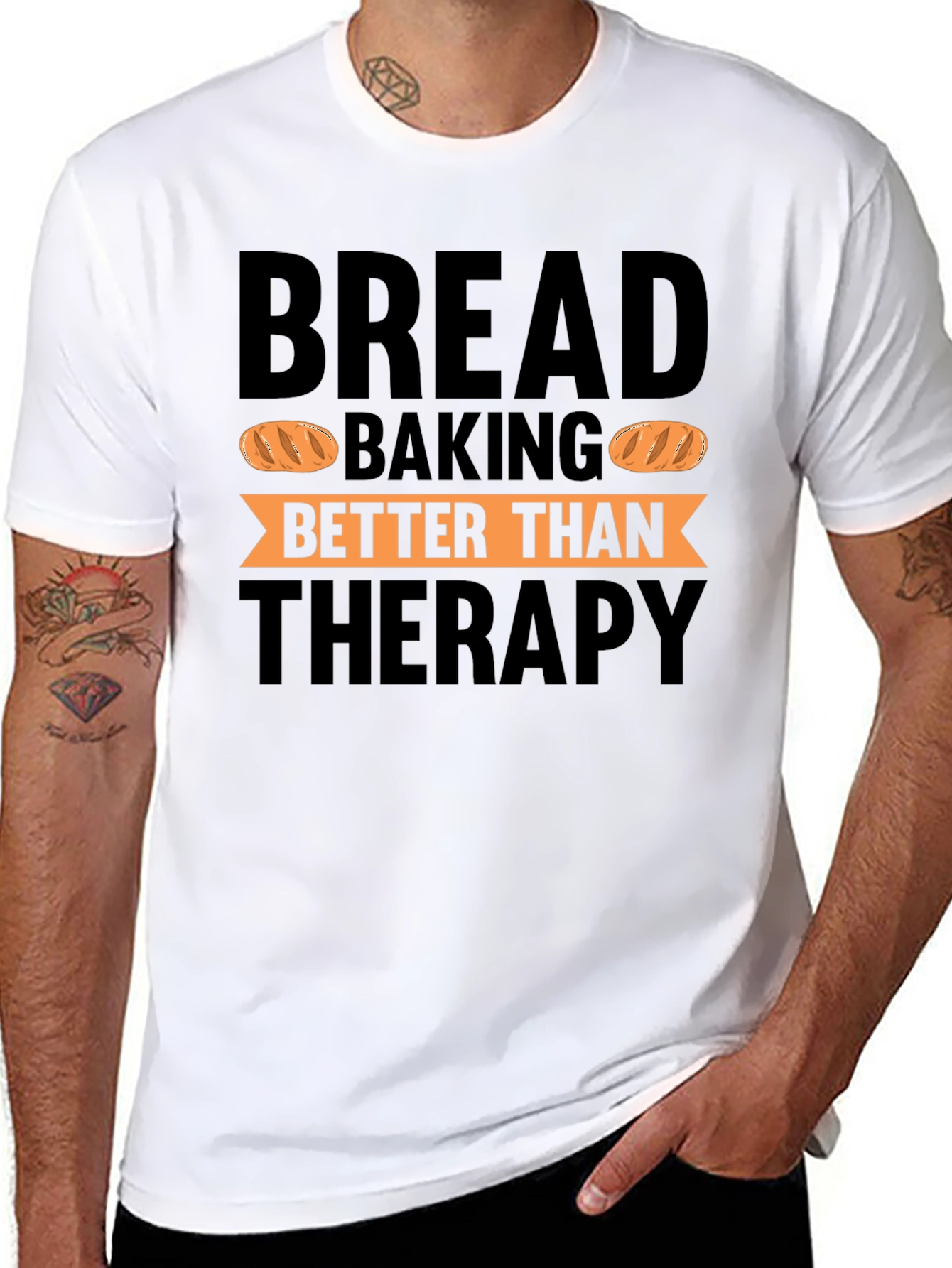 Bread Baking Therapy Black T-Shirt