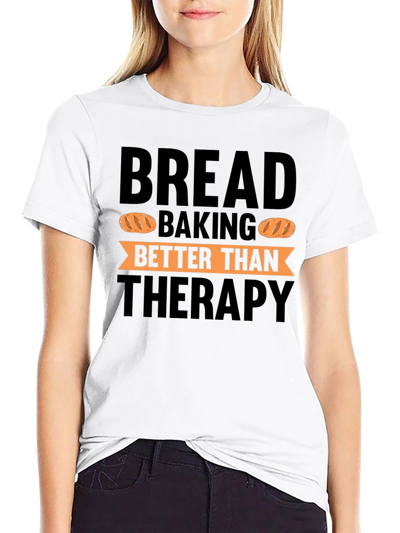 Bread Baking Therapy Black T-Shirt