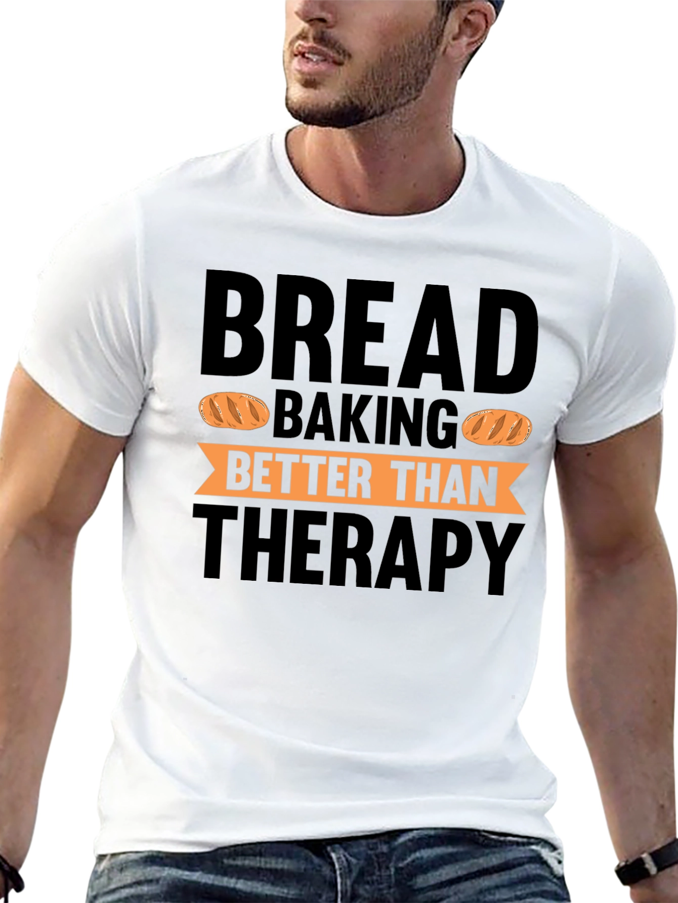 Bread Baking Therapy Black T-Shirt