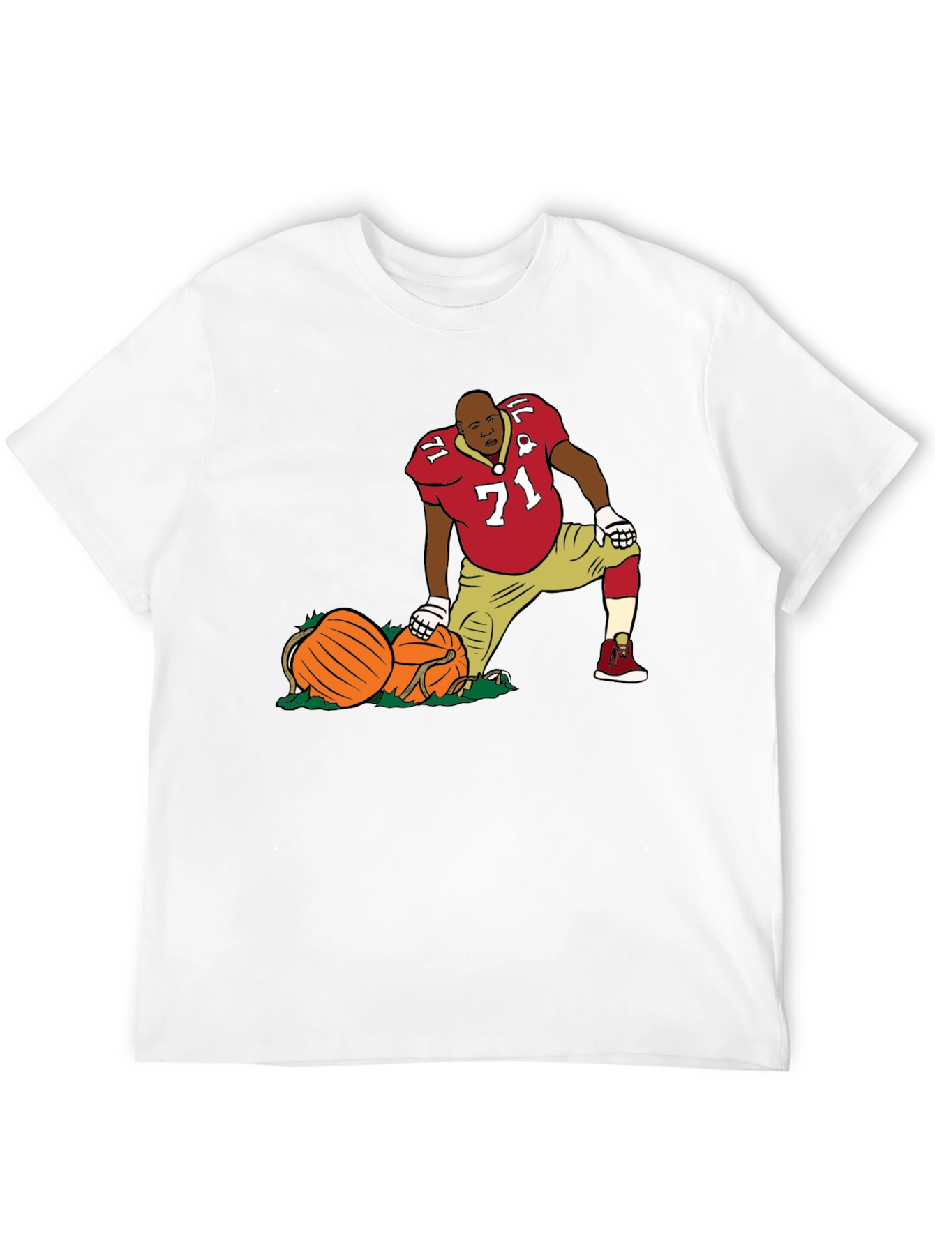Football Player with Pumpkins T-Shirt