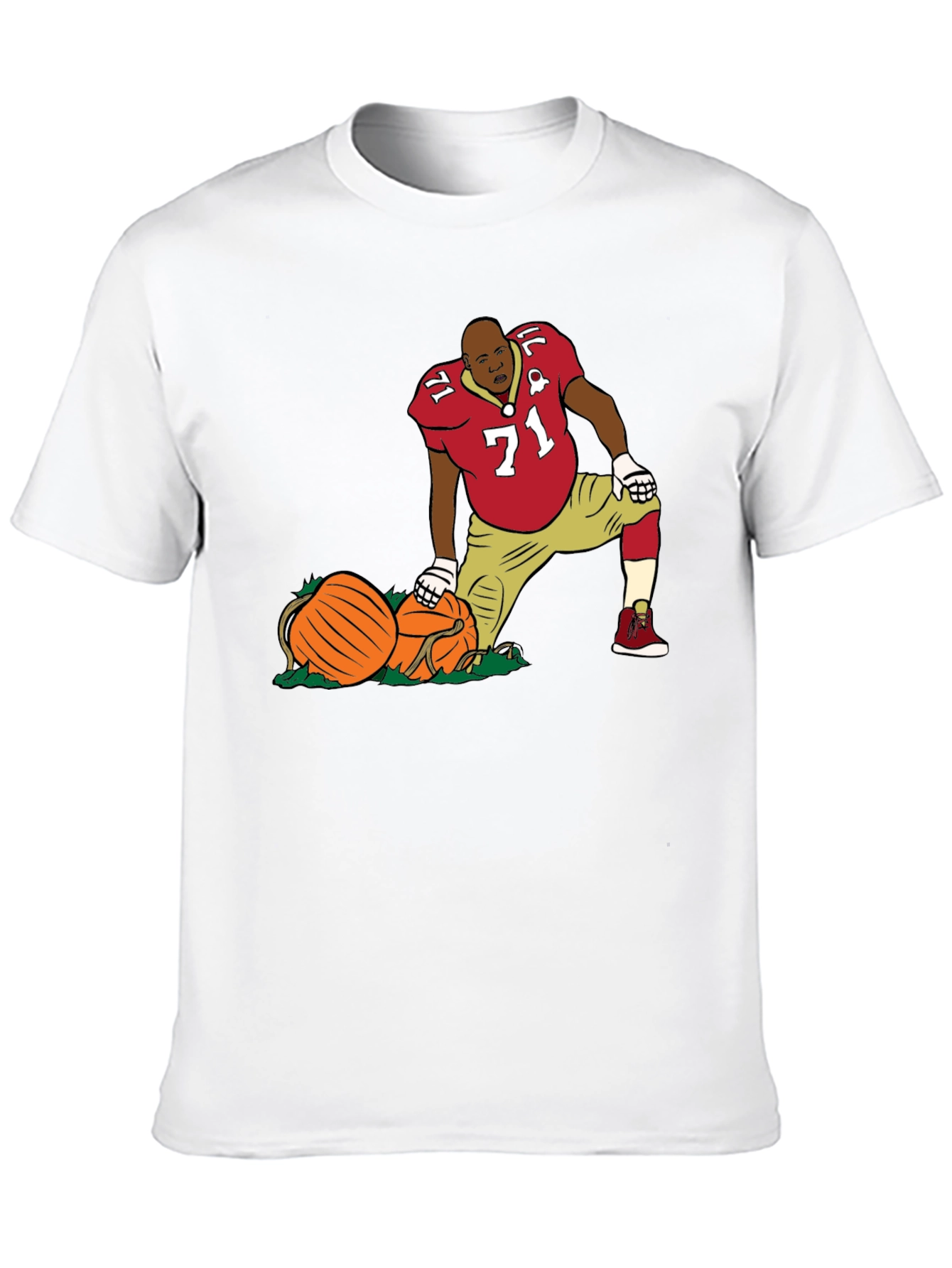 Football Player with Pumpkins T-Shirt