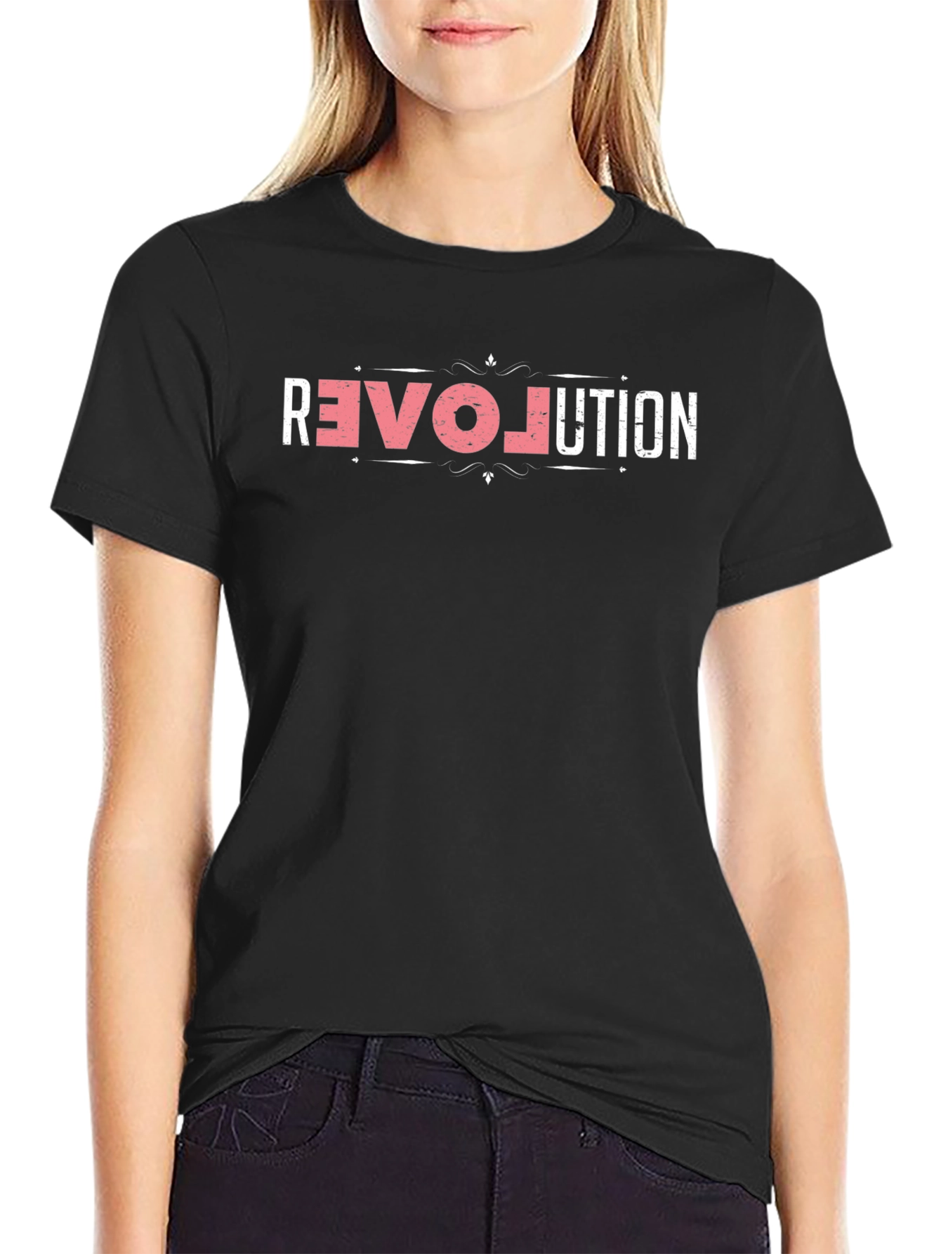 Revolution Graphic Print Black T-Shirt