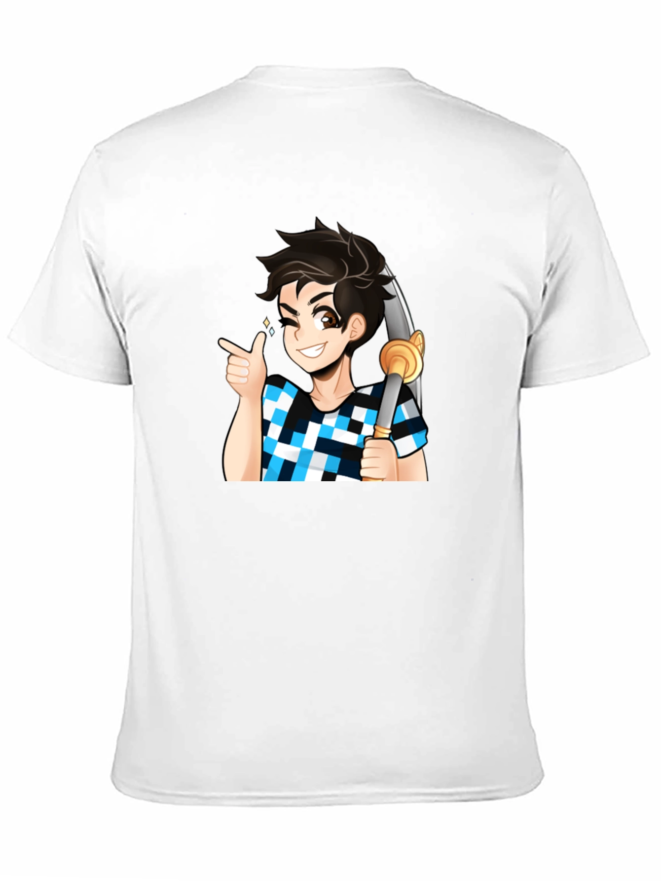 Anime Boy Sword Black Tee