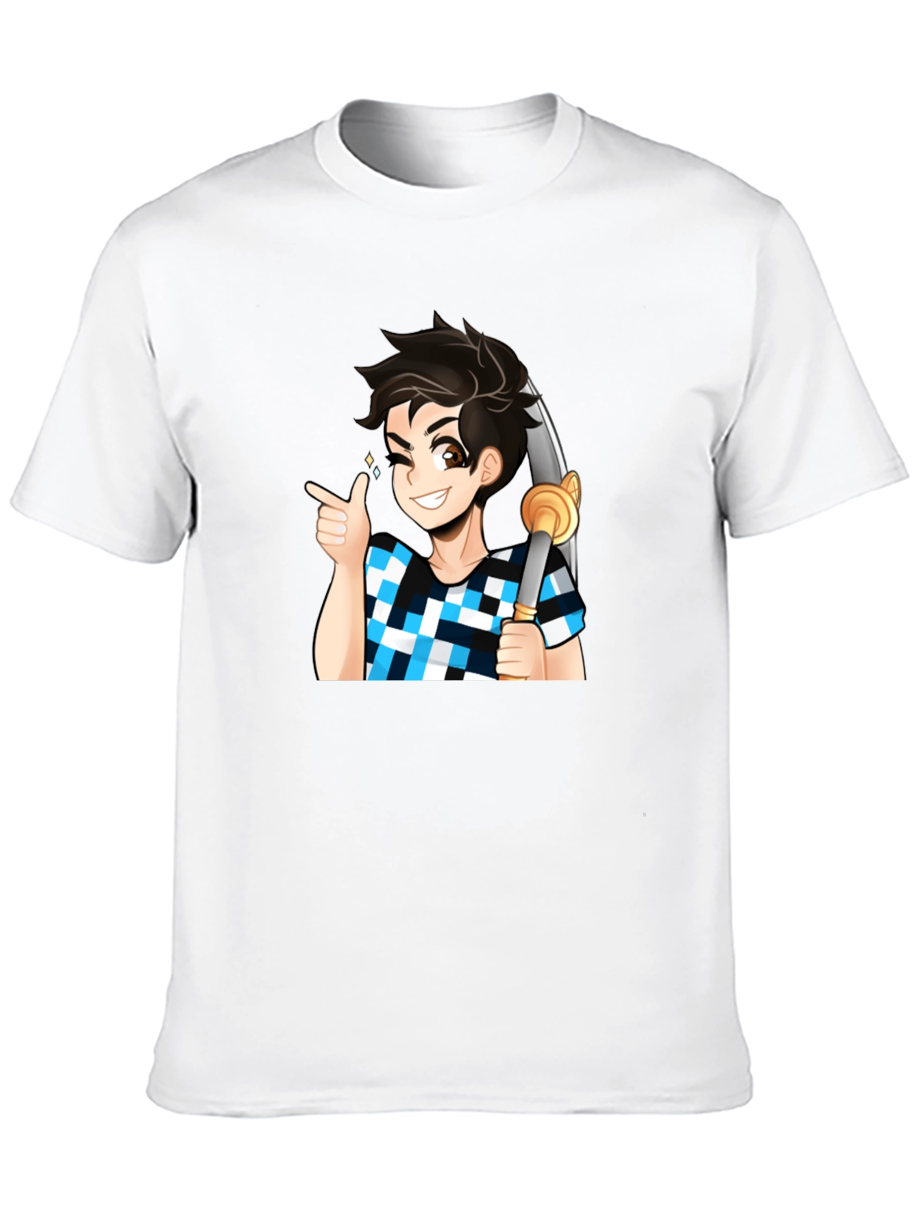 Anime Boy Sword Black Tee
