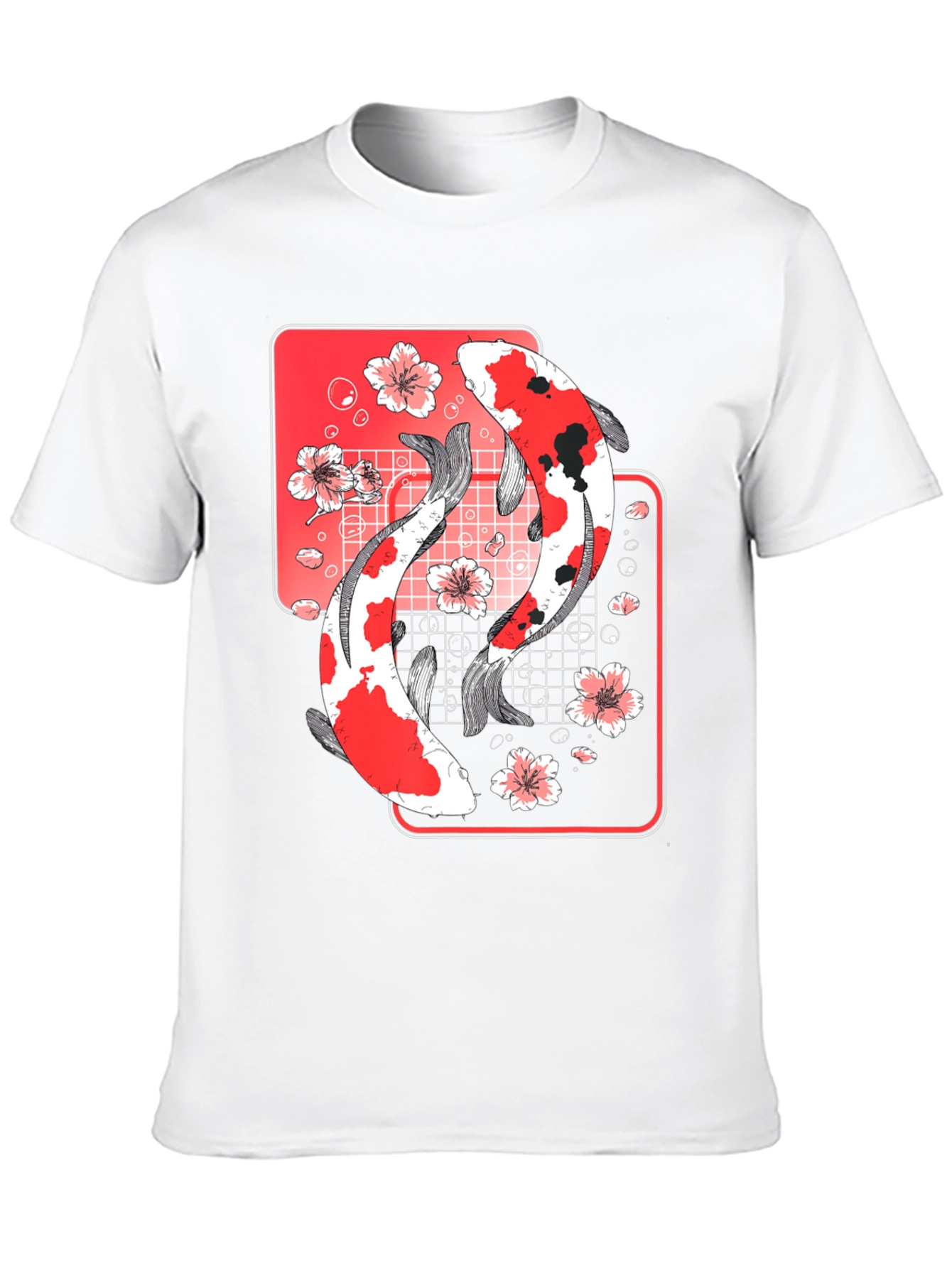 Koi Fish Graphic Tee - Japanese Style Black T-Shirt
