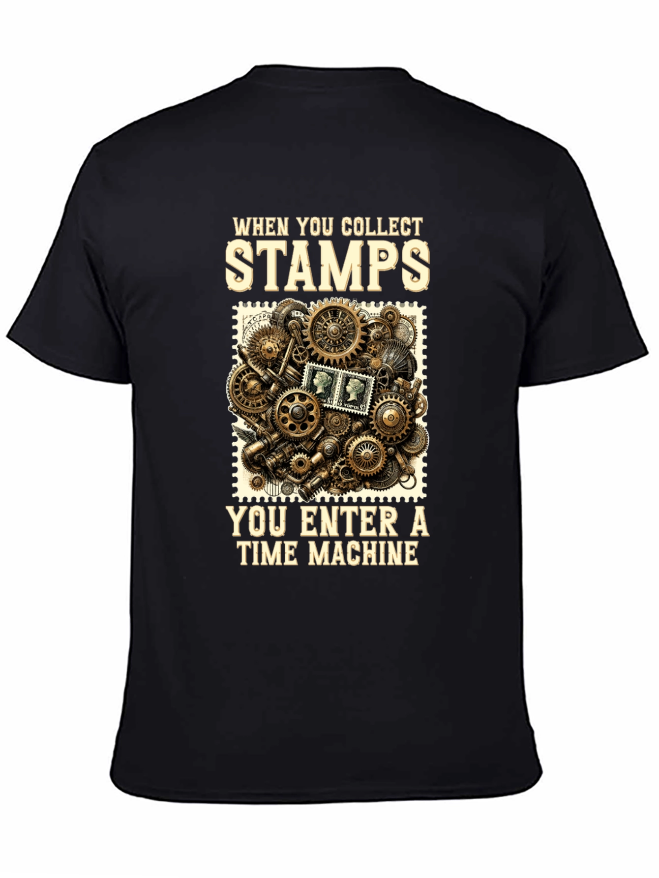 Time Machine Stamp Collector Graphic T-Shirt