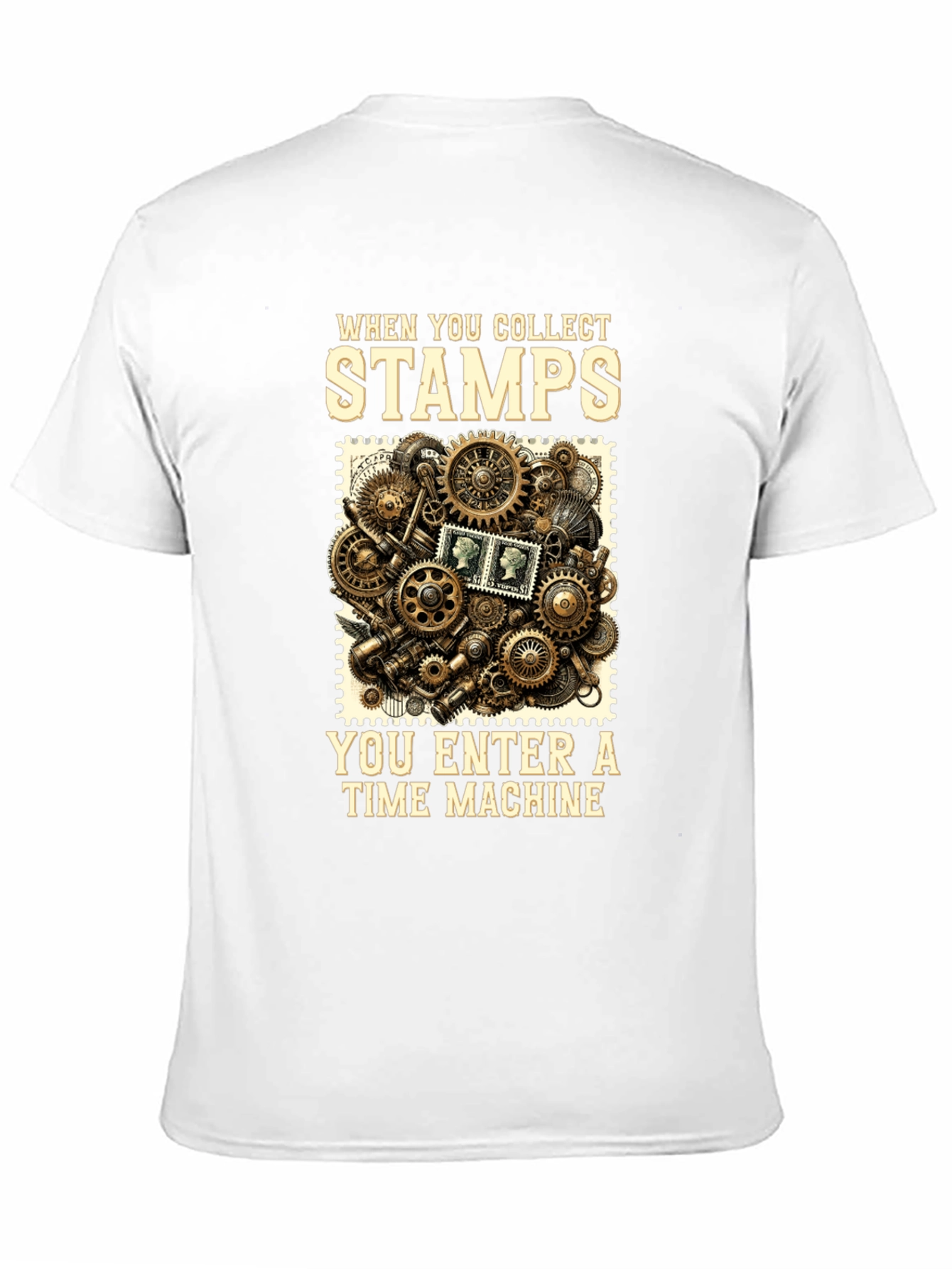 Time Machine Stamp Collector Graphic T-Shirt
