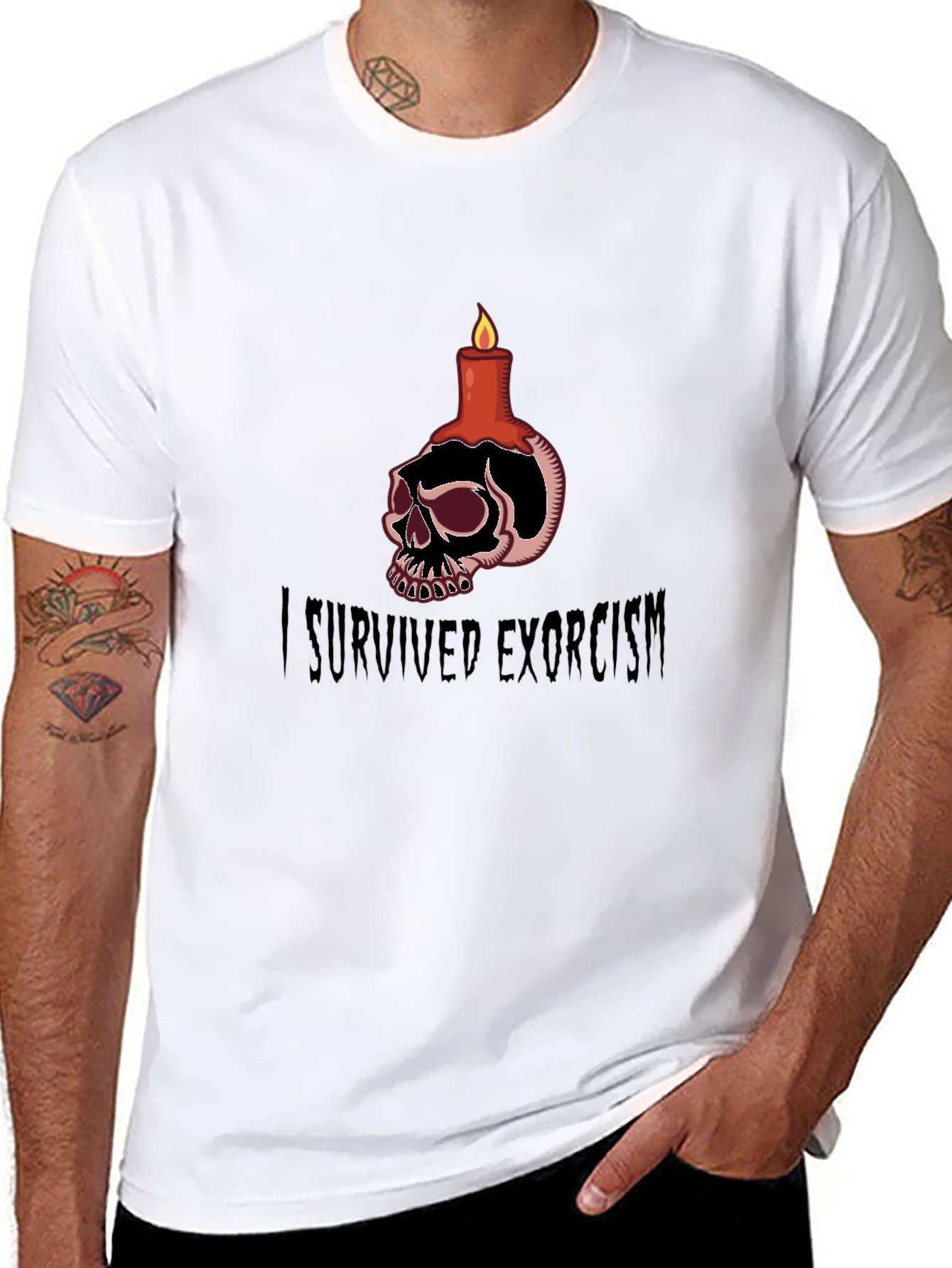 I Survived Exorcism Skull Candle T-Shirt