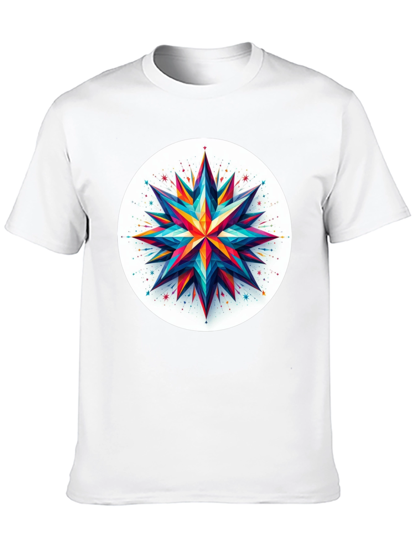 Geometric Star Graphic Tee - Modern Art Shirt