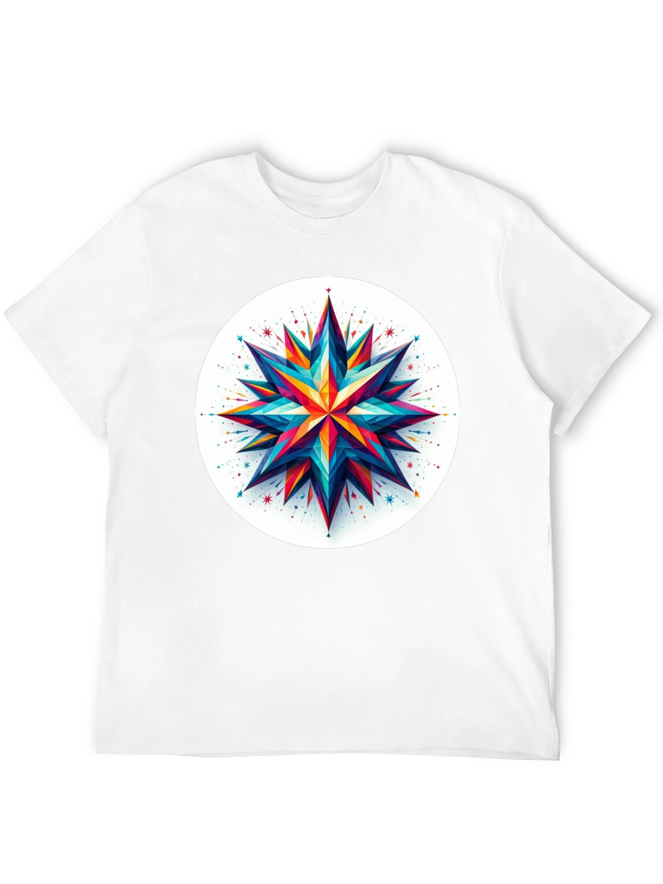 Geometric Star Graphic Tee - Modern Art Shirt