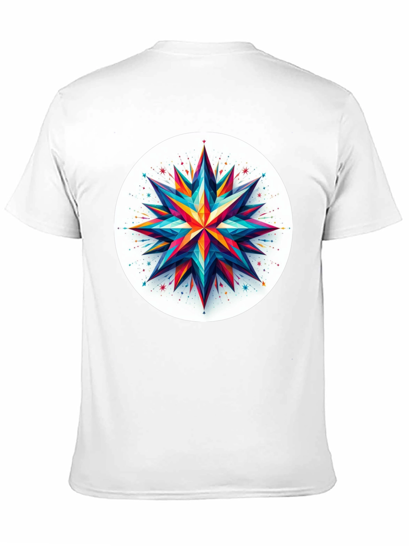 Geometric Star Graphic Tee - Modern Art Shirt