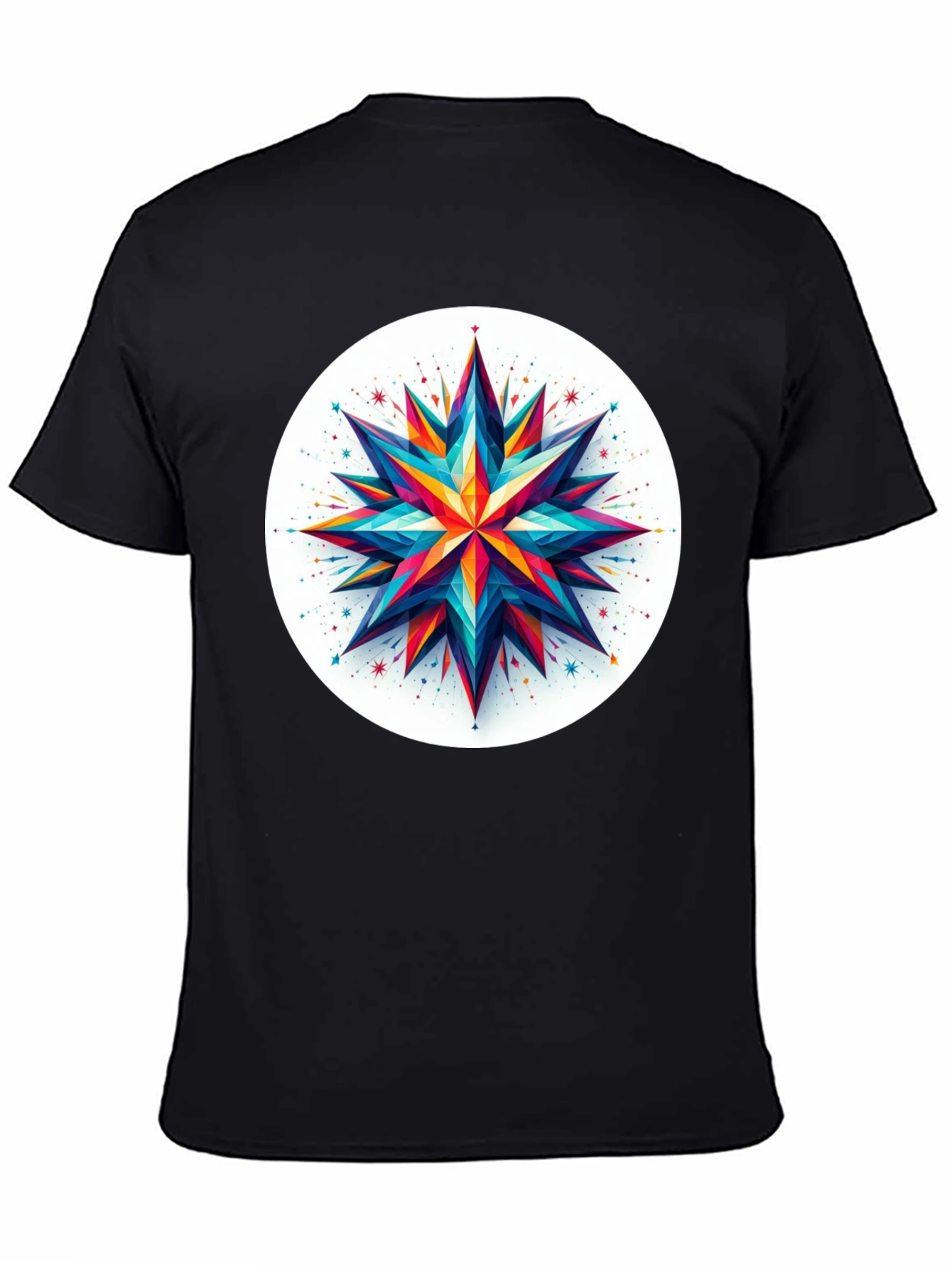 Geometric Star Graphic Tee - Modern Art Shirt