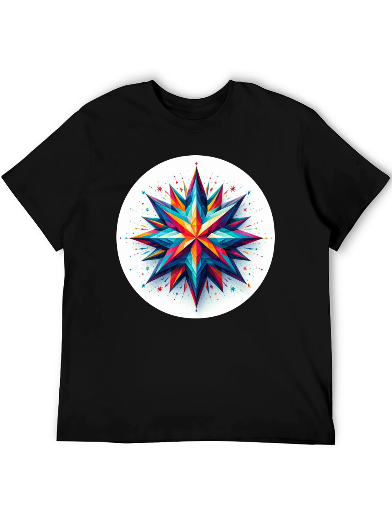 Geometric Star Graphic Tee - Modern Art Shirt