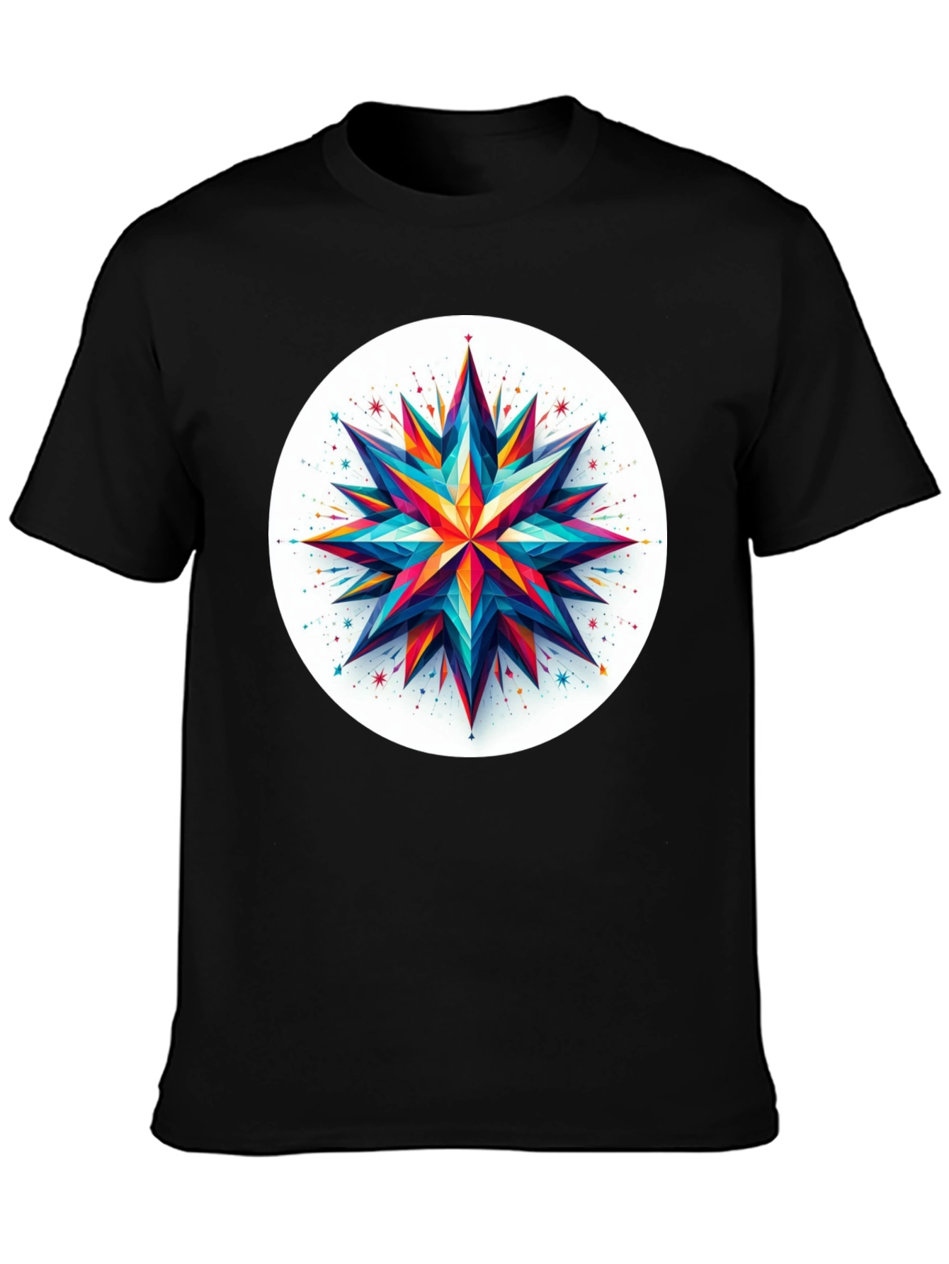Geometric Star Graphic Tee - Modern Art Shirt