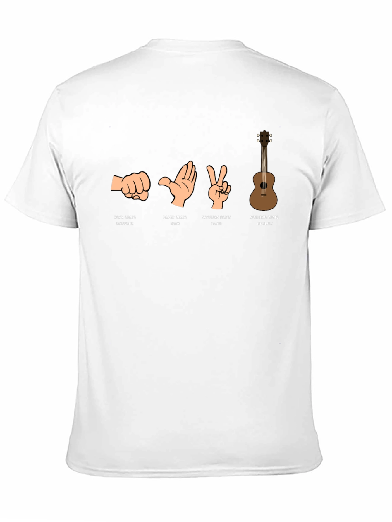 Rock Paper Scissors Ukulele Graphic T-Shirt