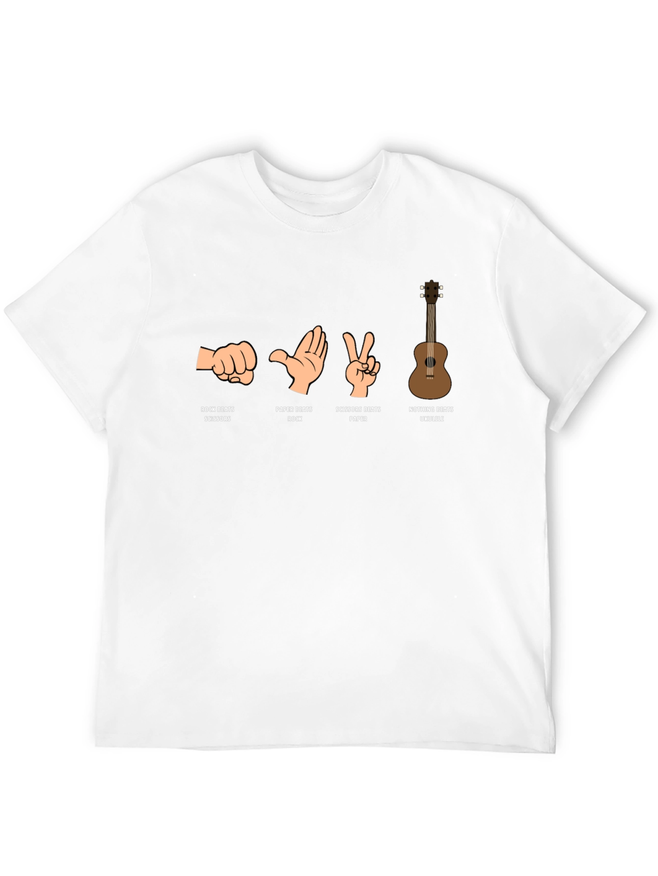 Rock Paper Scissors Ukulele Graphic T-Shirt