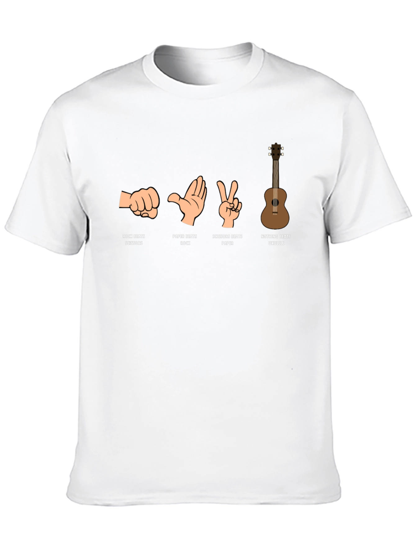 Rock Paper Scissors Ukulele Graphic T-Shirt