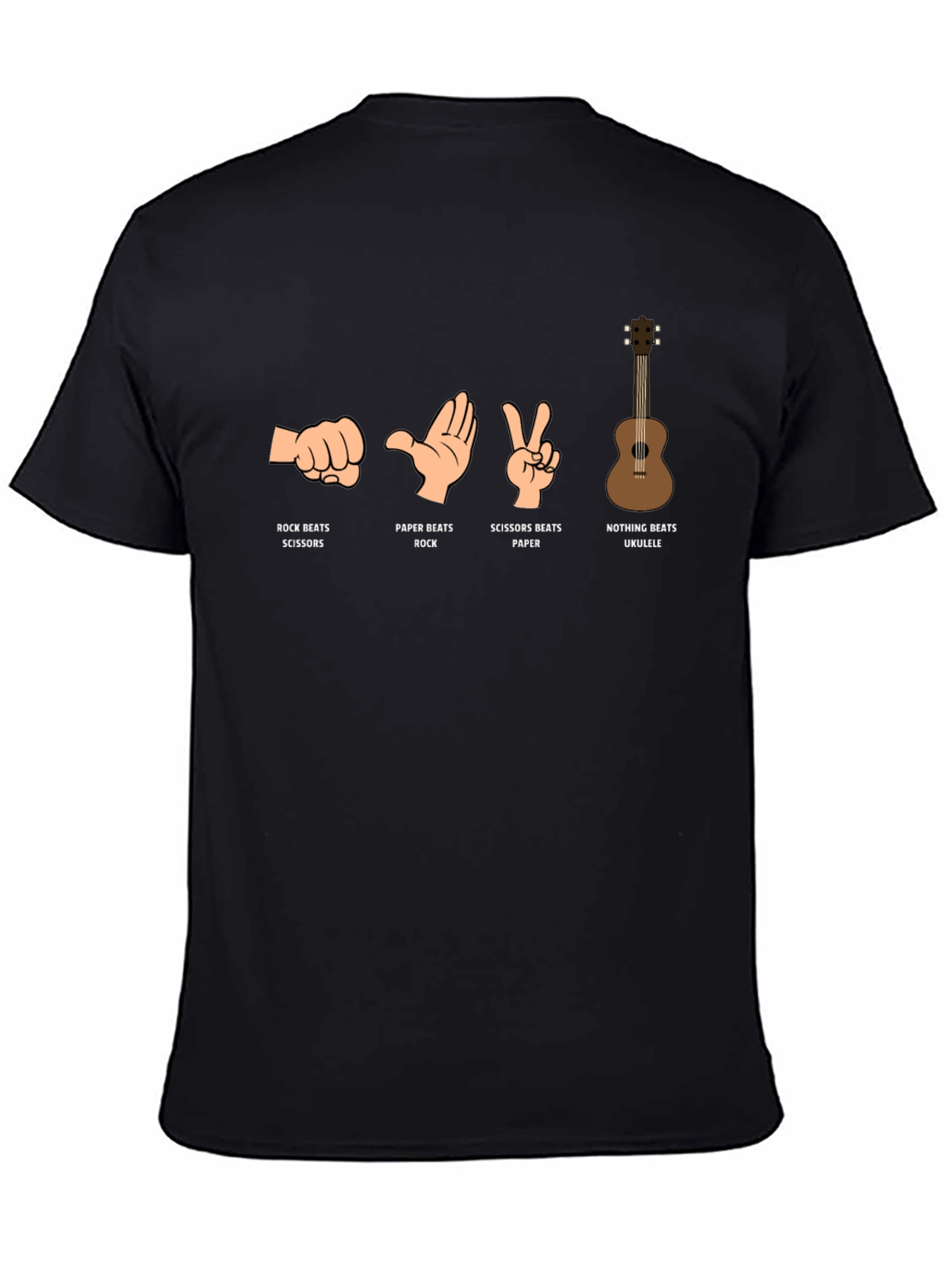 Rock Paper Scissors Ukulele Graphic T-Shirt