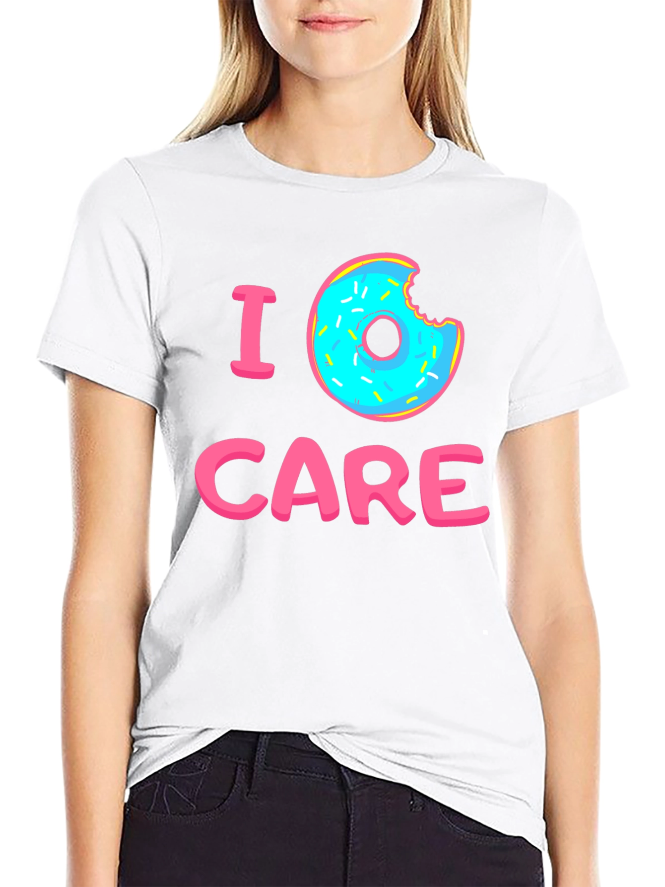 I Donut Care Graphic T-Shirt - Black