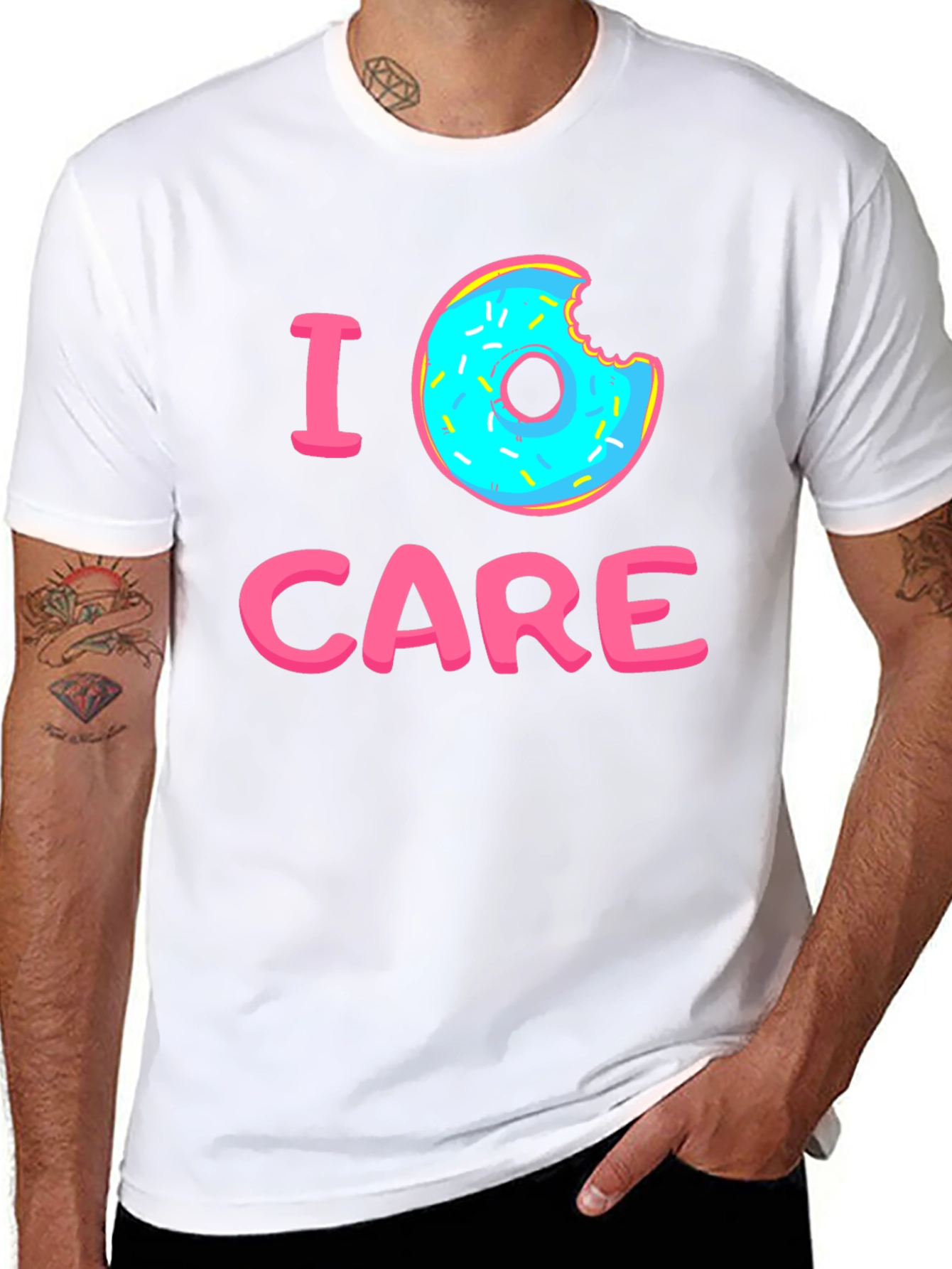 I Donut Care Graphic T-Shirt - Black