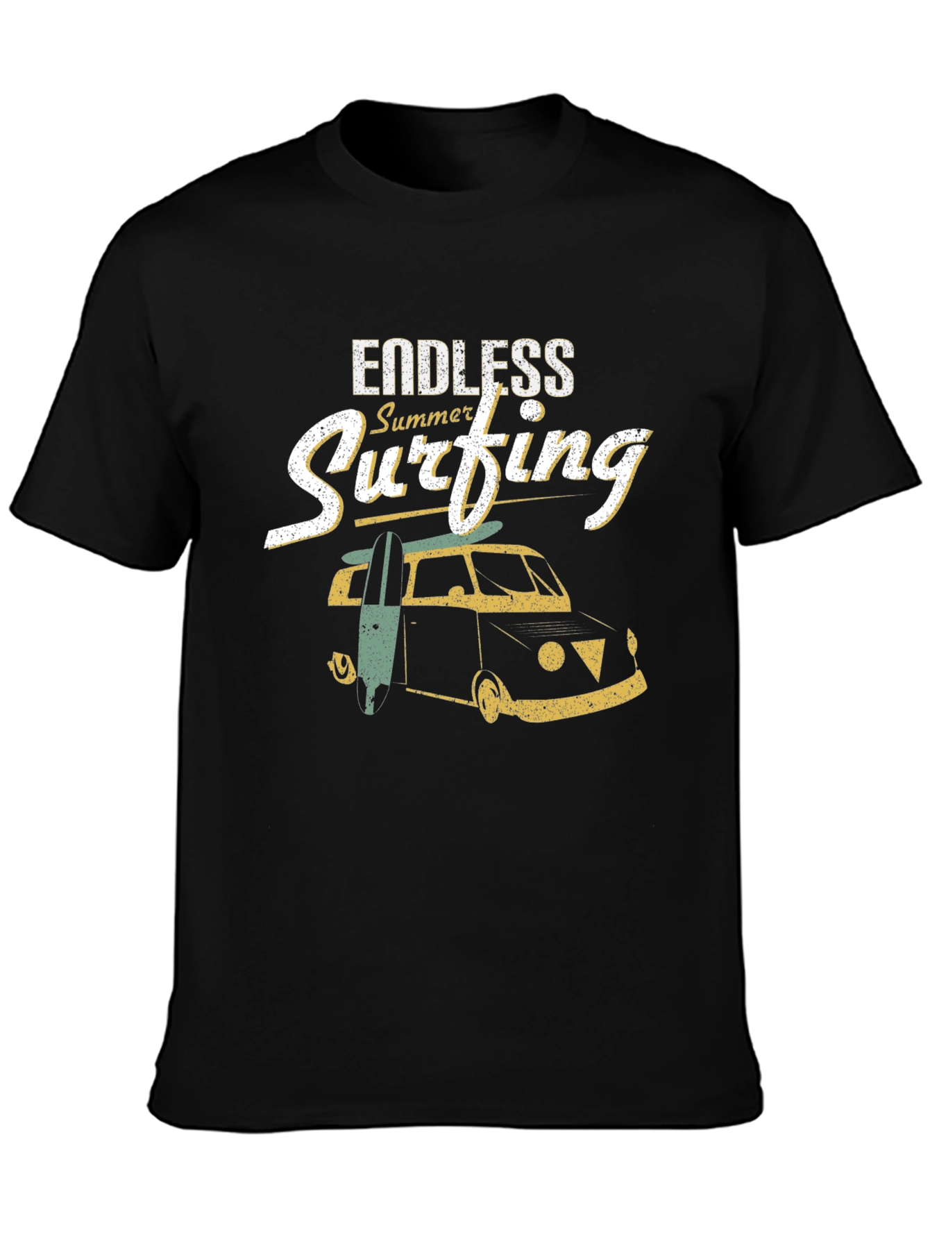 Endless Summer Surfing Black T-Shirt