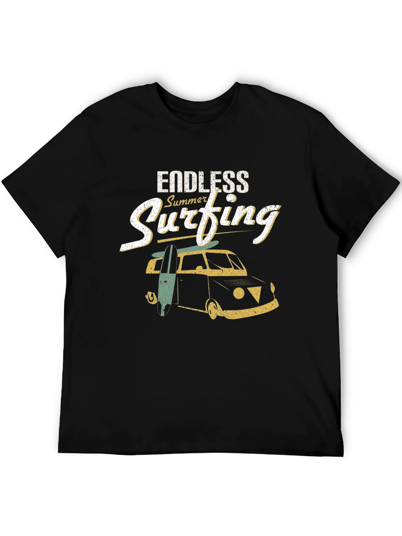 Endless Summer Surfing Black T-Shirt