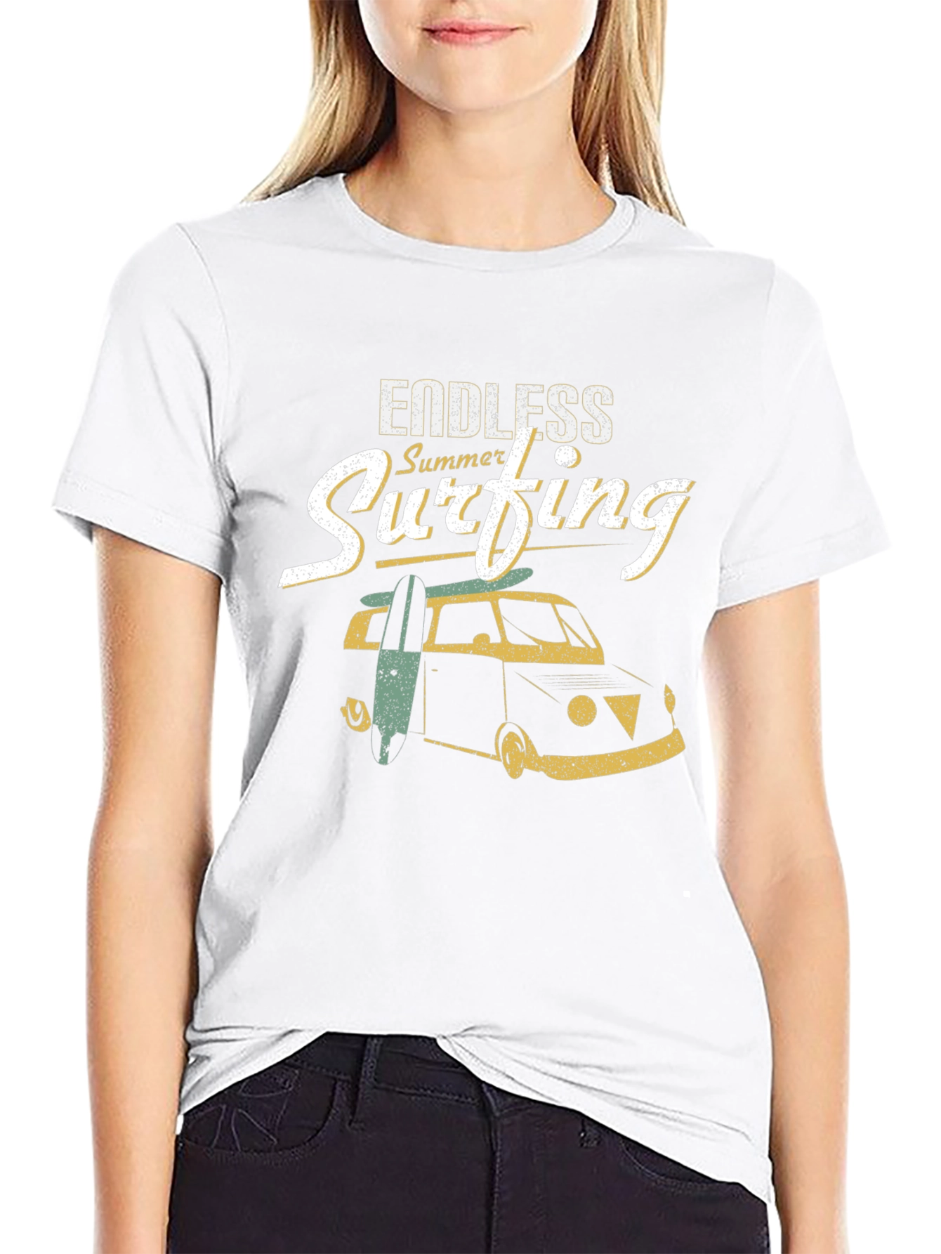 Endless Summer Surfing Black T-Shirt