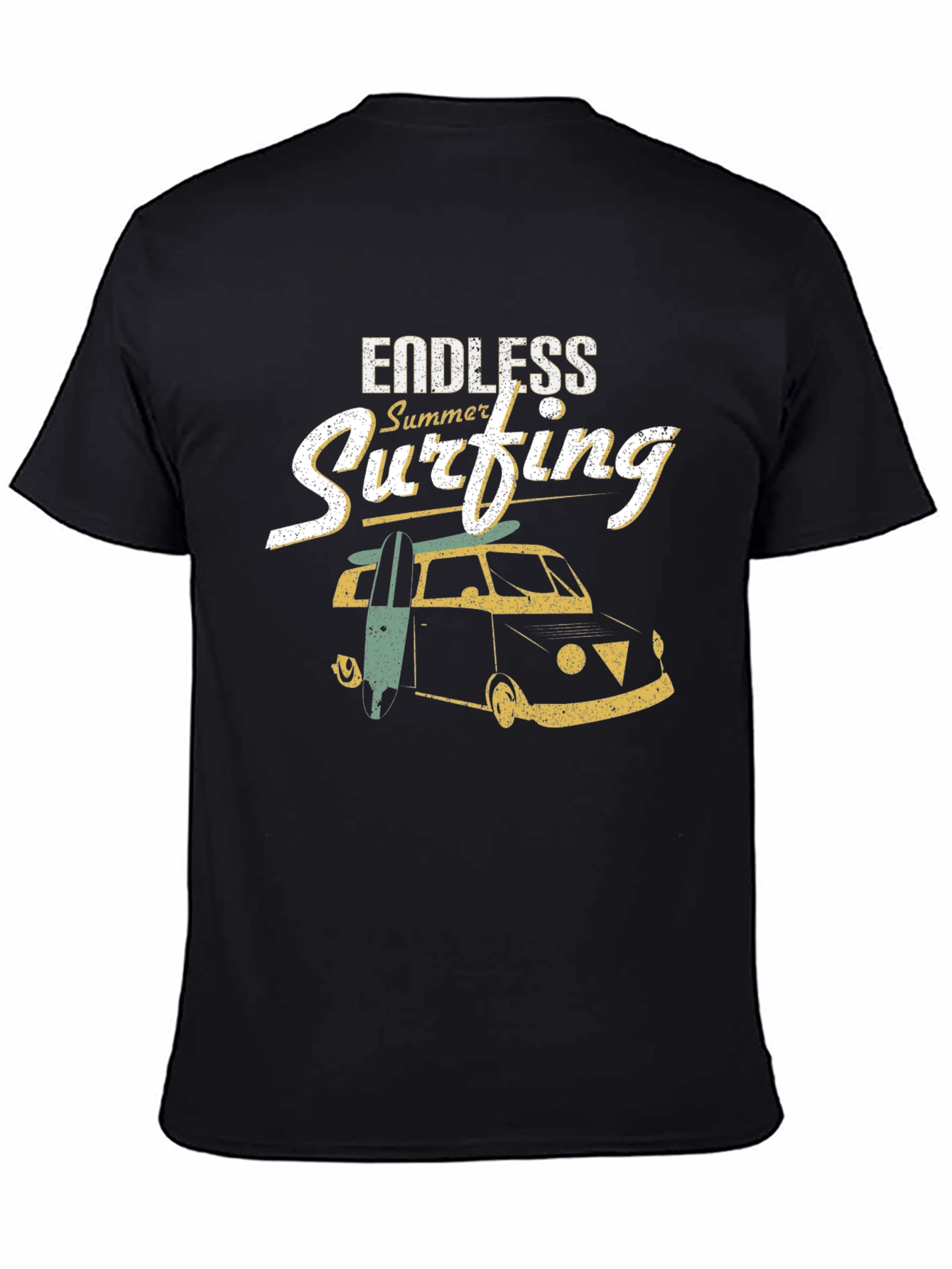 Endless Summer Surfing Black T-Shirt