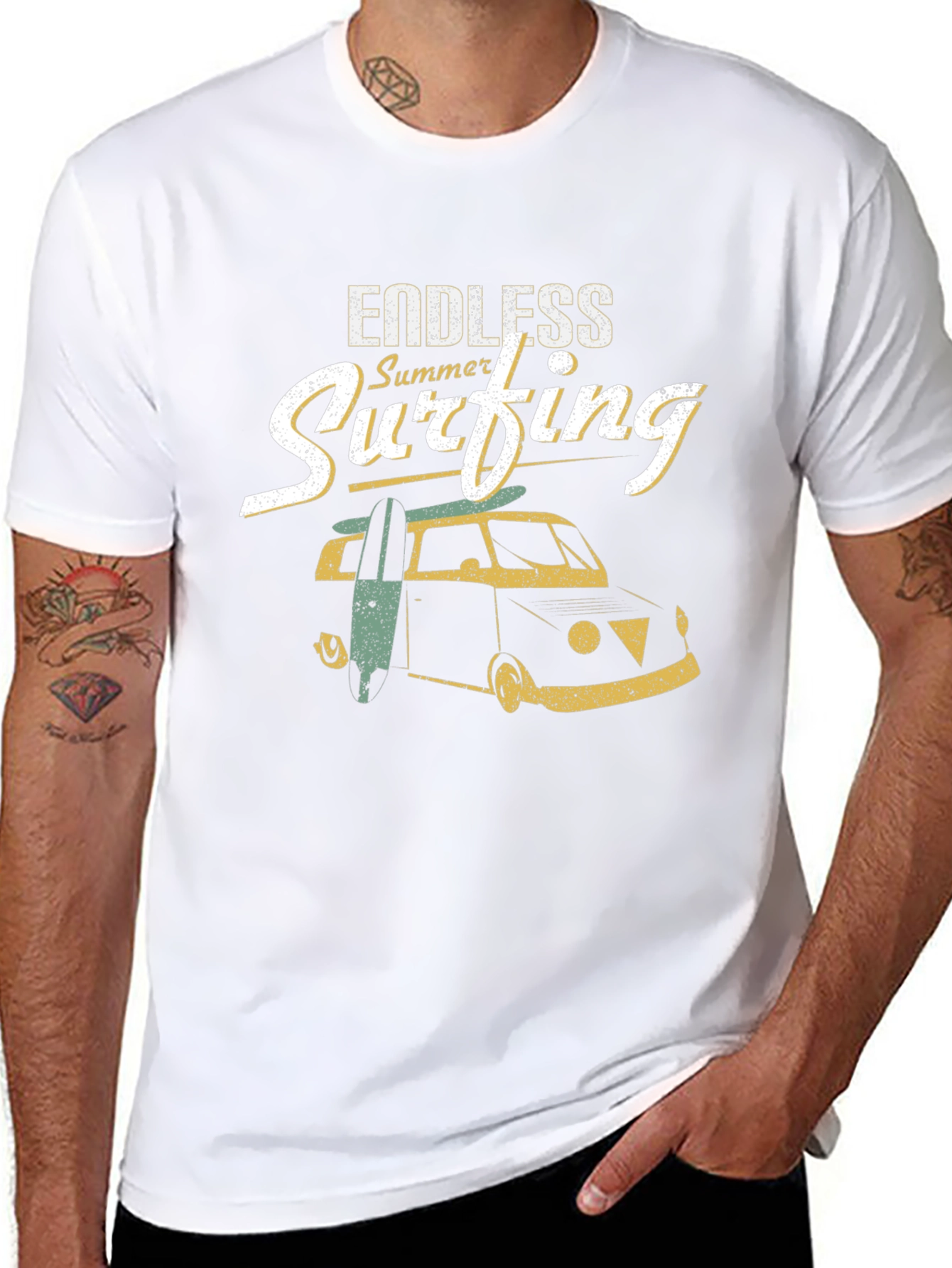 Endless Summer Surfing Black T-Shirt