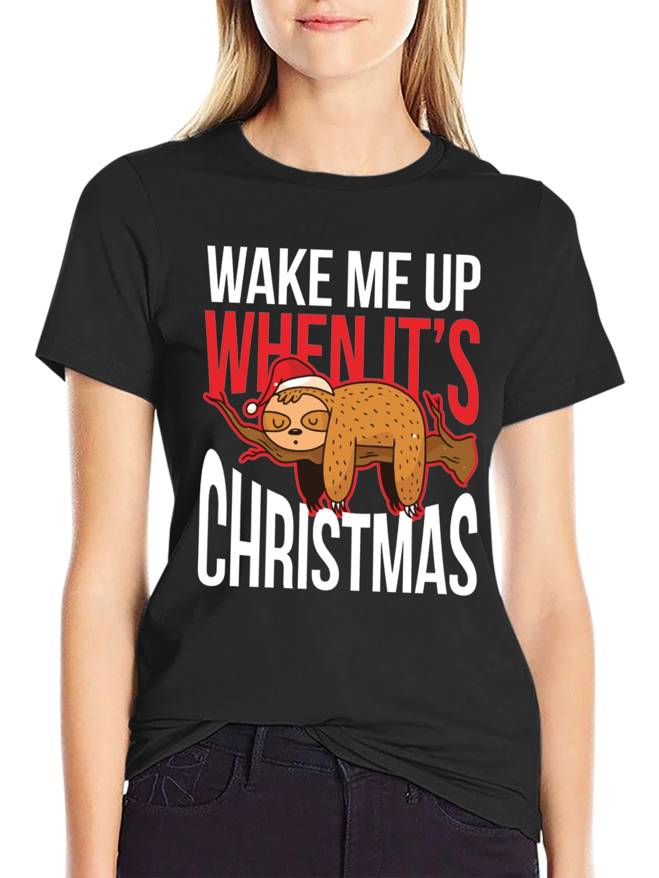Wake Me Up When Its Christmas Sloth T-Shirt