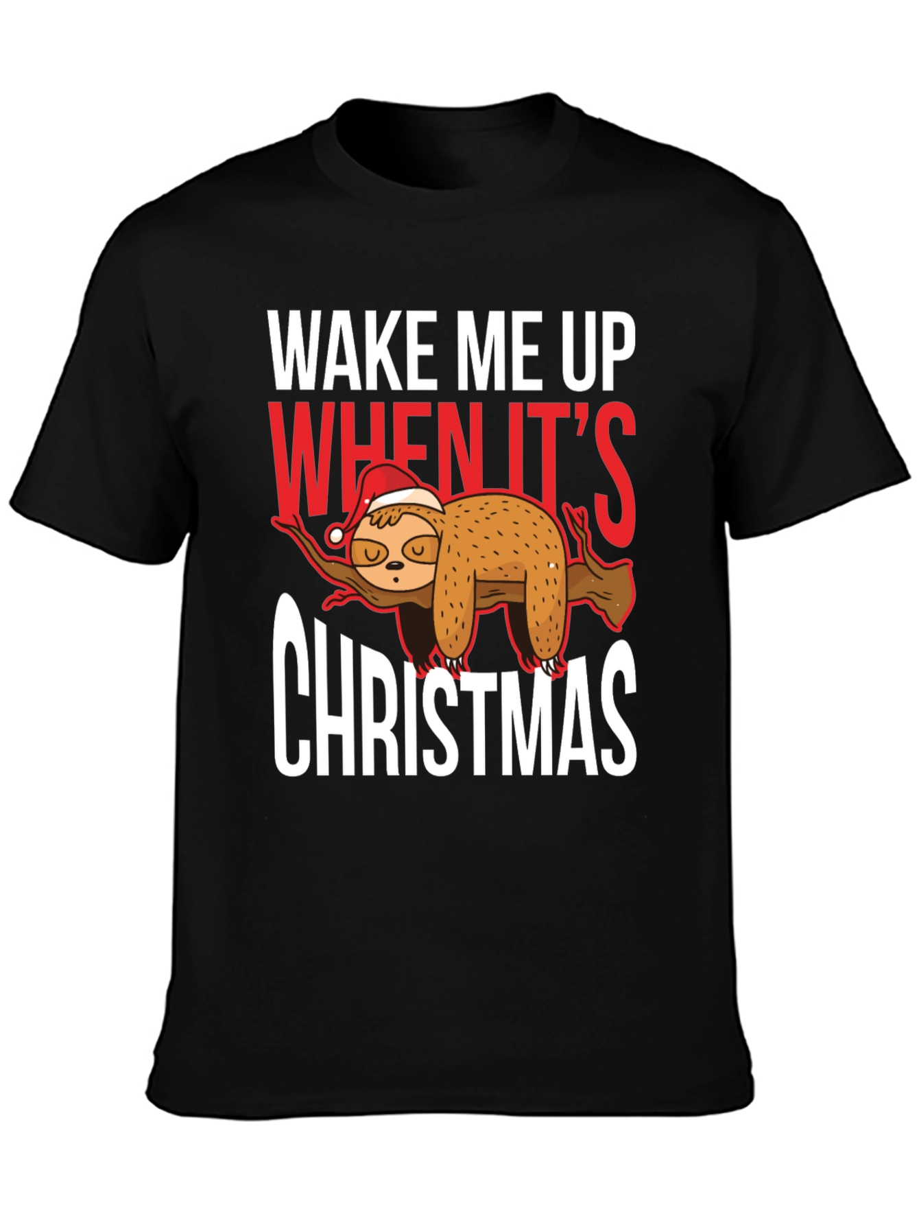 Wake Me Up When Its Christmas Sloth T-Shirt