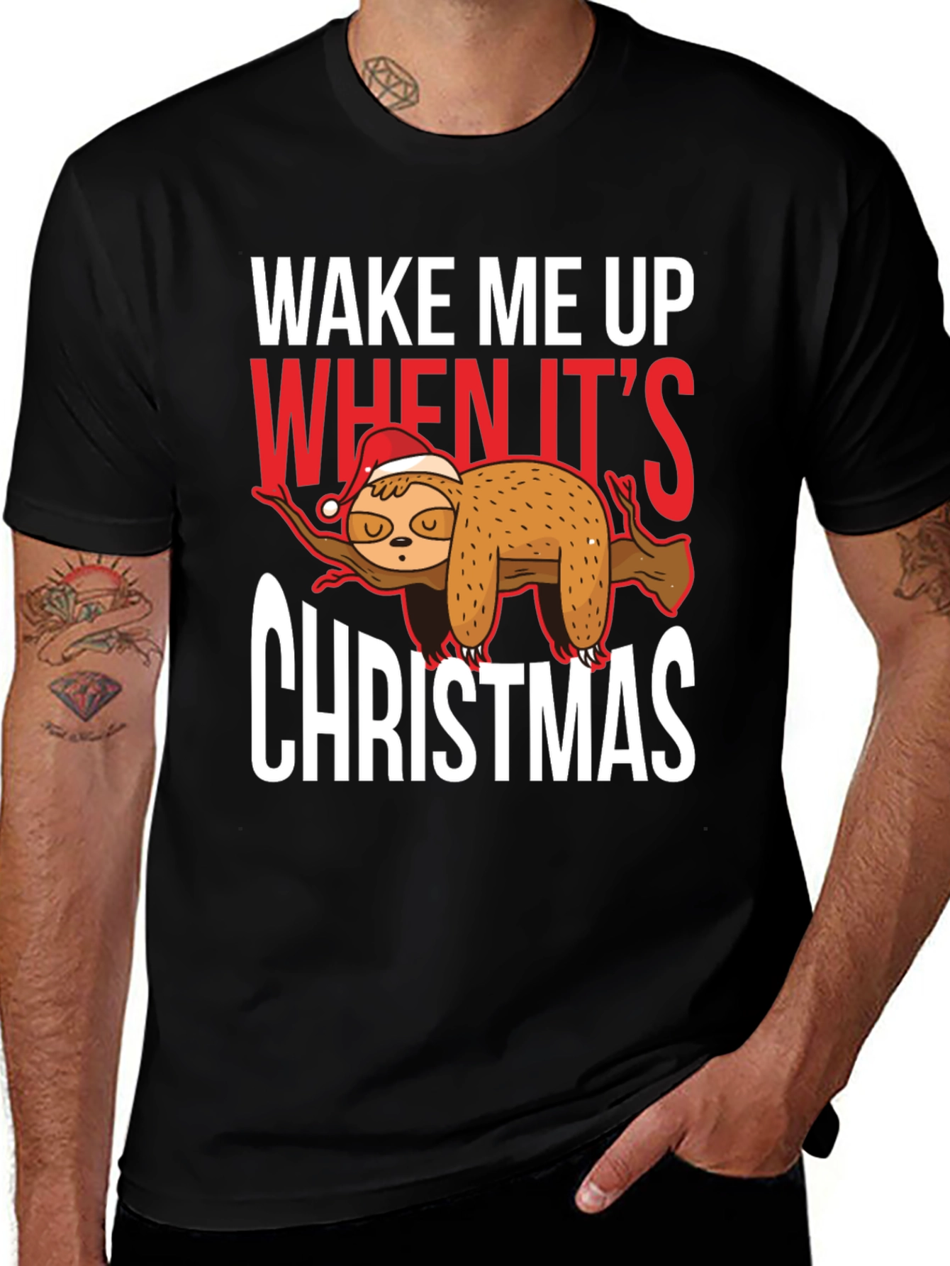 Wake Me Up When Its Christmas Sloth T-Shirt