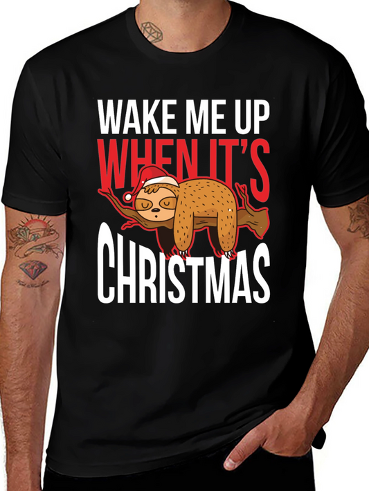 Wake Me Up When Its Christmas Sloth T-Shirt