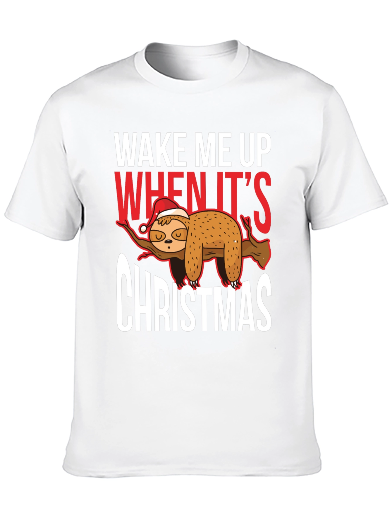 Wake Me Up When Its Christmas Sloth T-Shirt