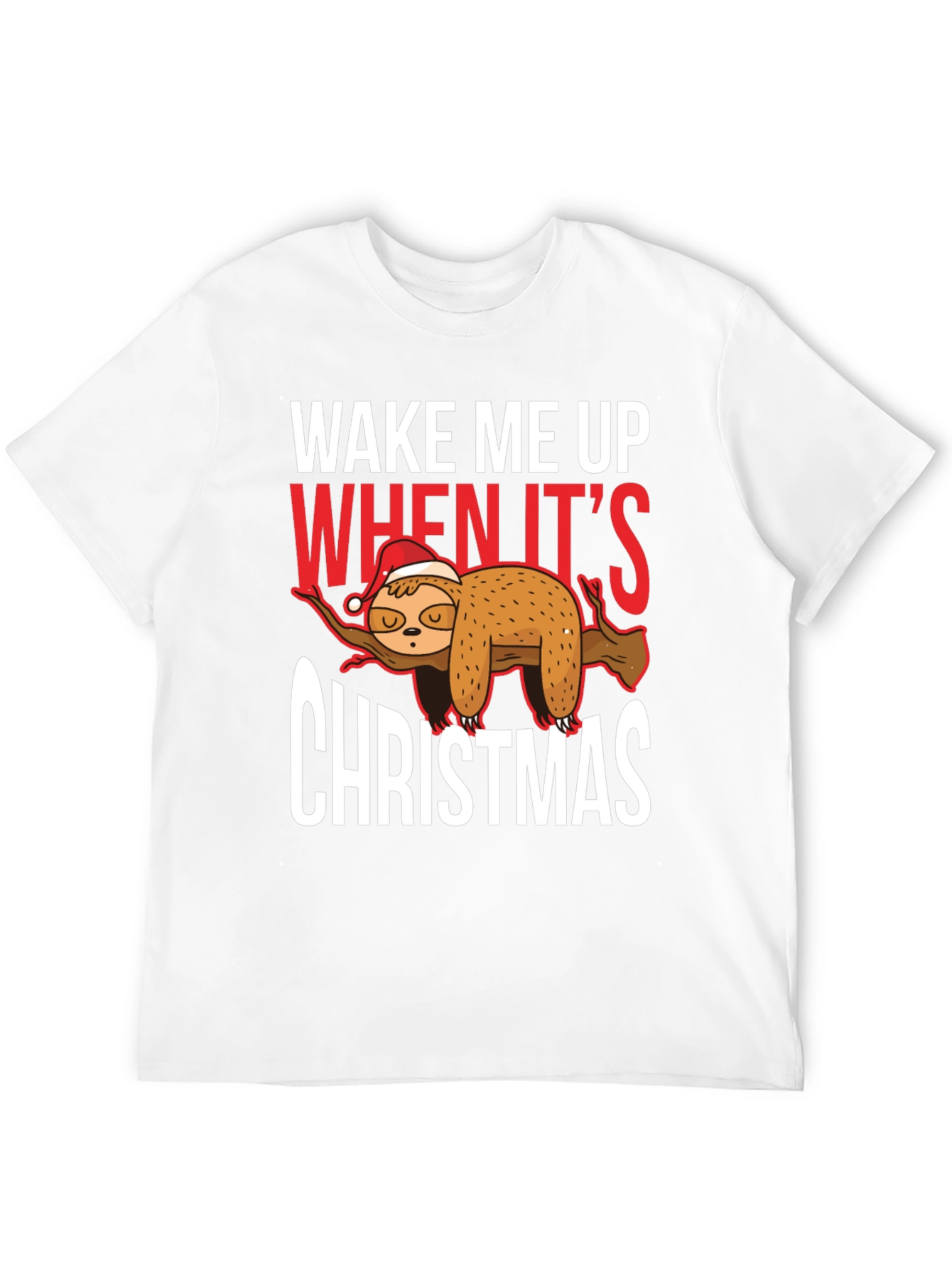 Wake Me Up When Its Christmas Sloth T-Shirt