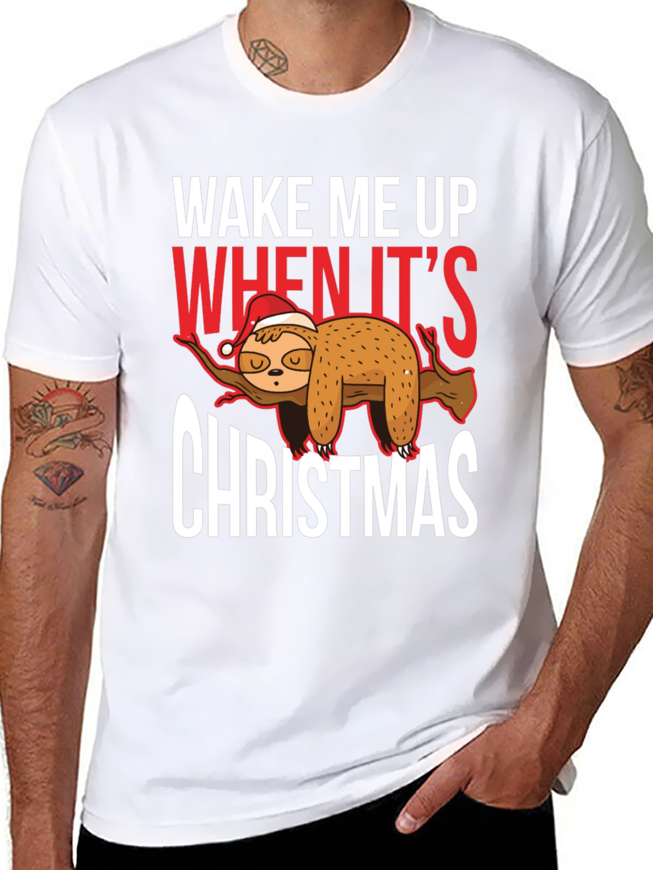 Wake Me Up When Its Christmas Sloth T-Shirt