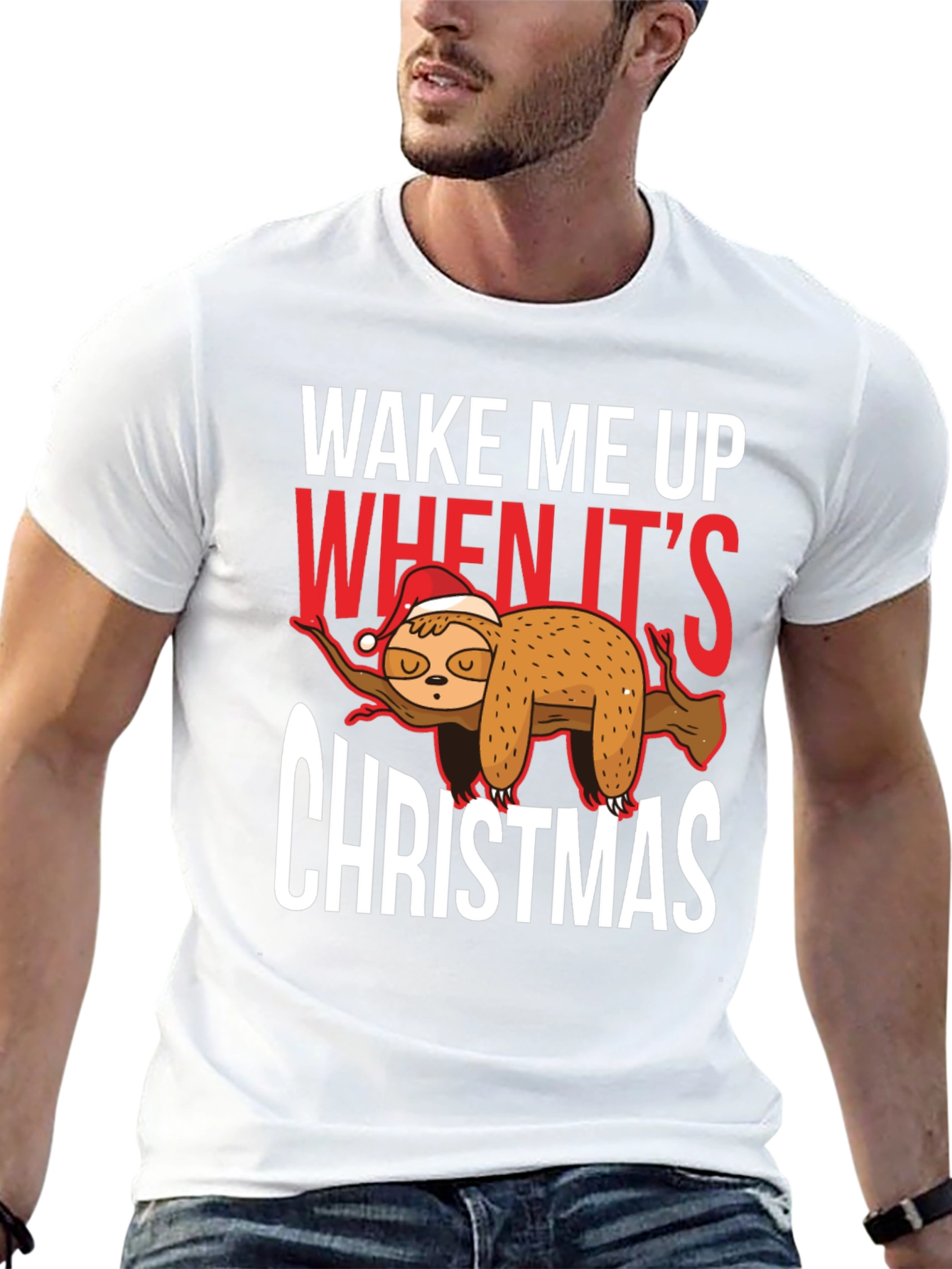 Wake Me Up When Its Christmas Sloth T-Shirt