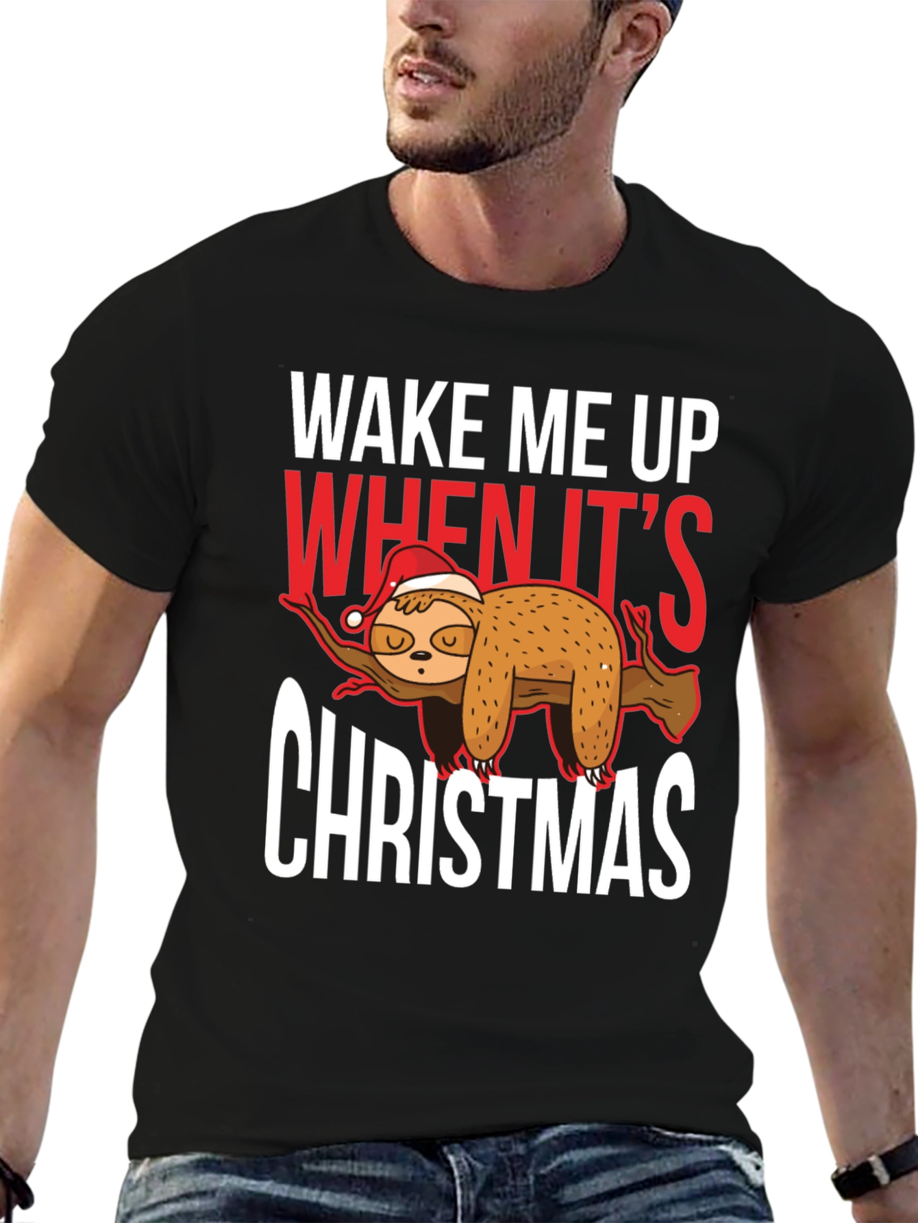 Wake Me Up When Its Christmas Sloth T-Shirt
