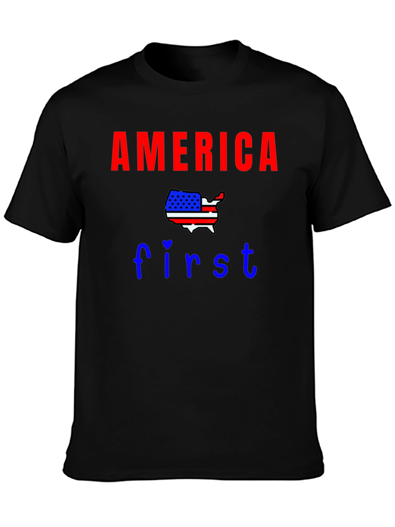 America First Patriotic Graphic Tee - USA Pride