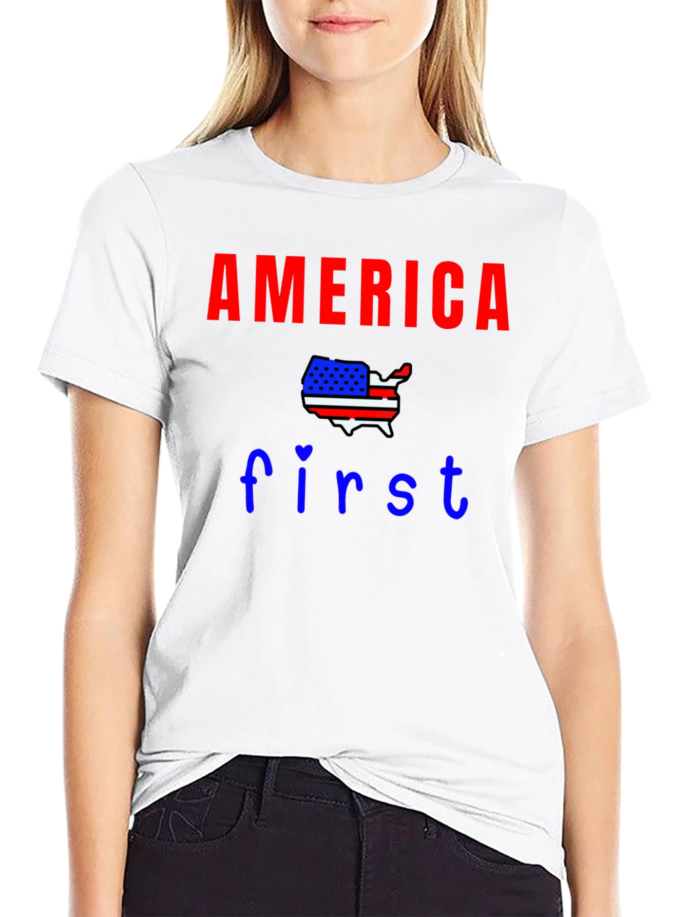 America First Patriotic Graphic Tee - USA Pride