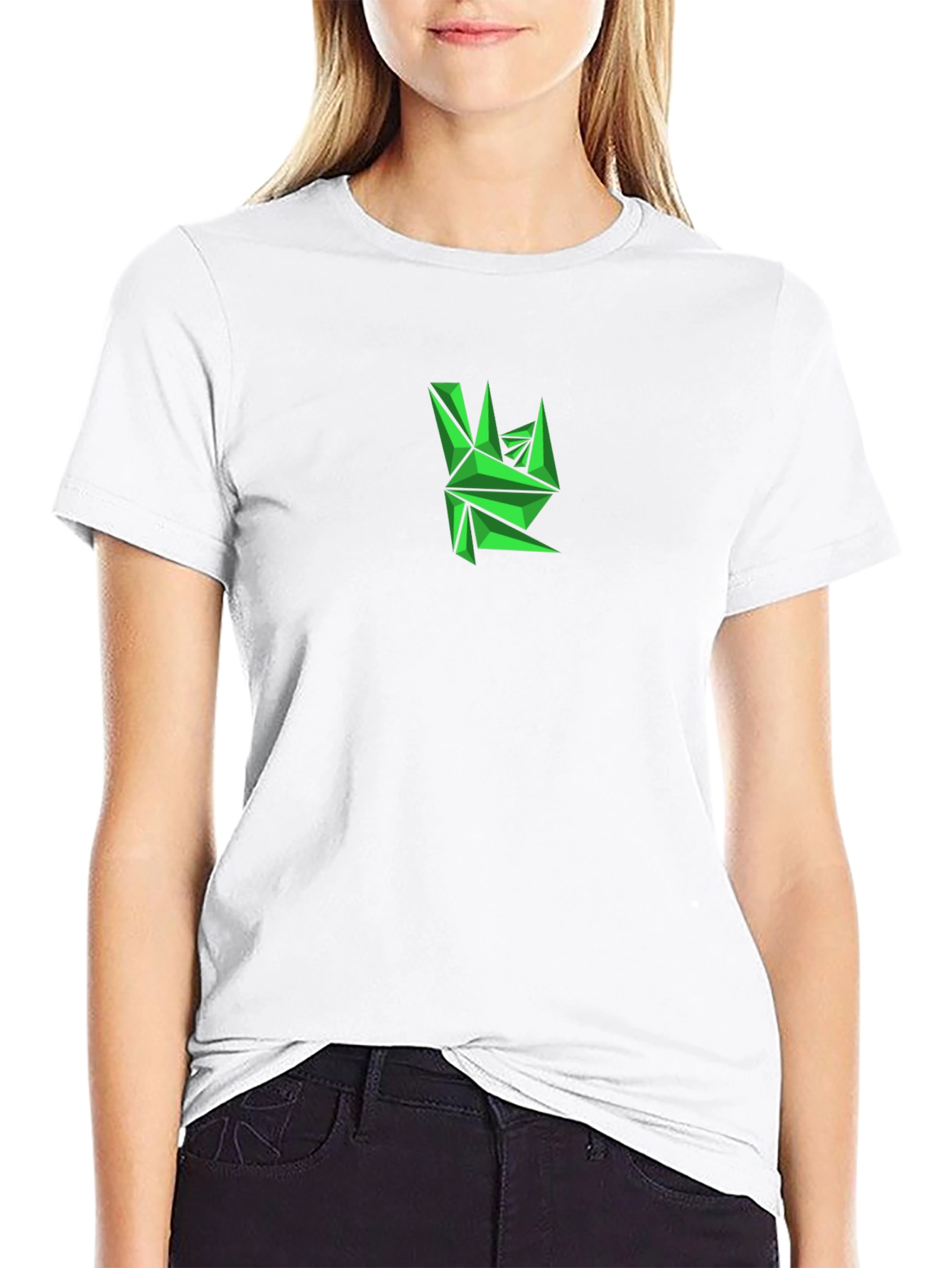 Geometric Green Graphic Tee - Mens Black T-Shirt