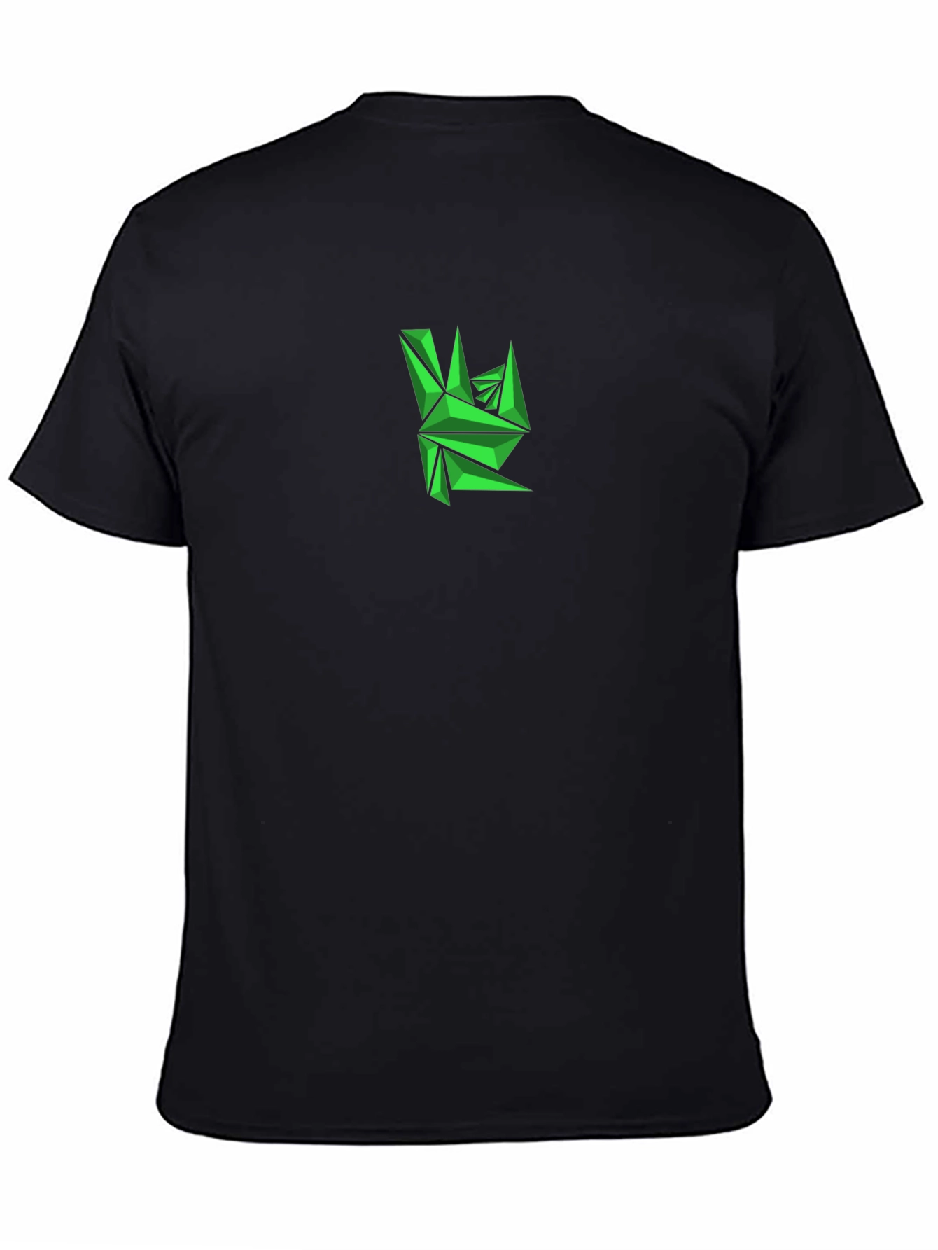 Geometric Green Graphic Tee - Mens Black T-Shirt
