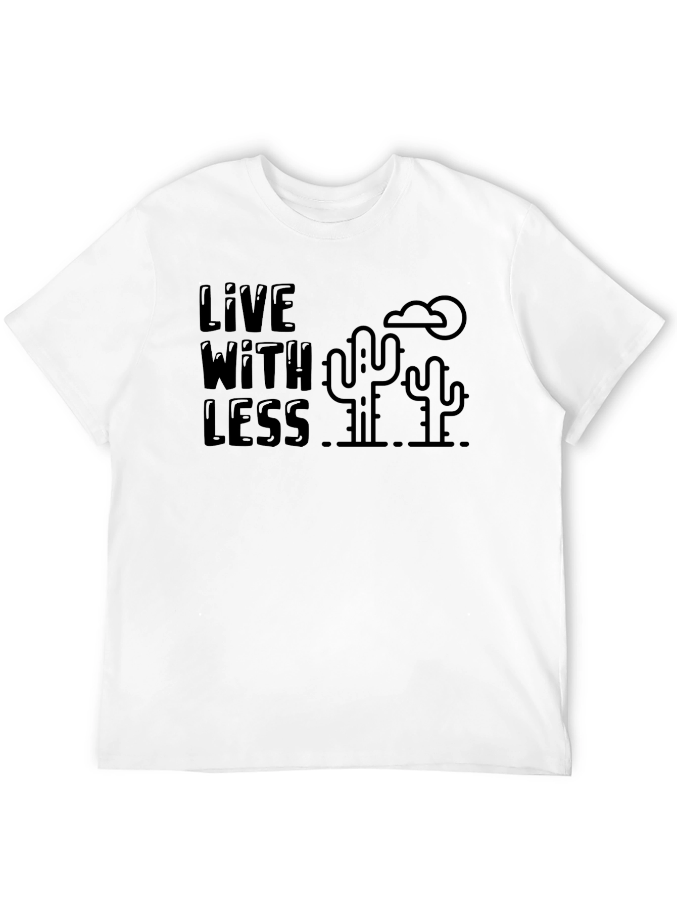 Live With Less Graphic T-Shirt - Desert Cactus Design