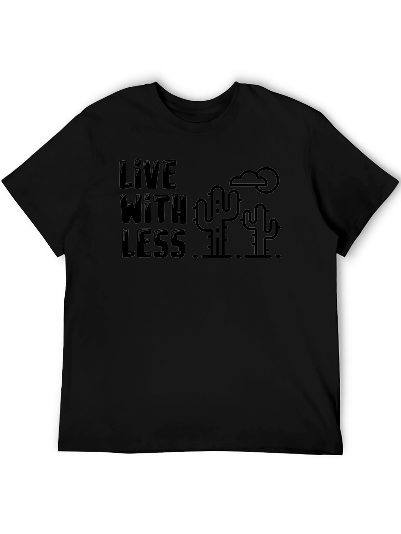 Live With Less Graphic T-Shirt - Desert Cactus Design