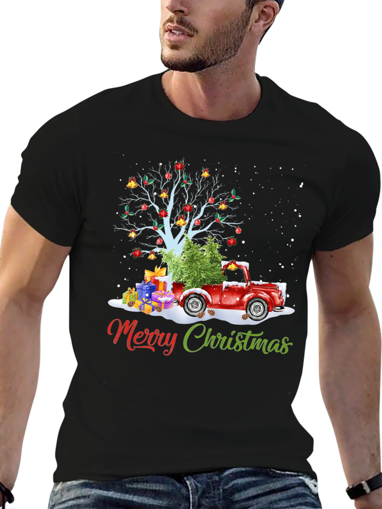 Festive Christmas Tree Truck T-Shirt