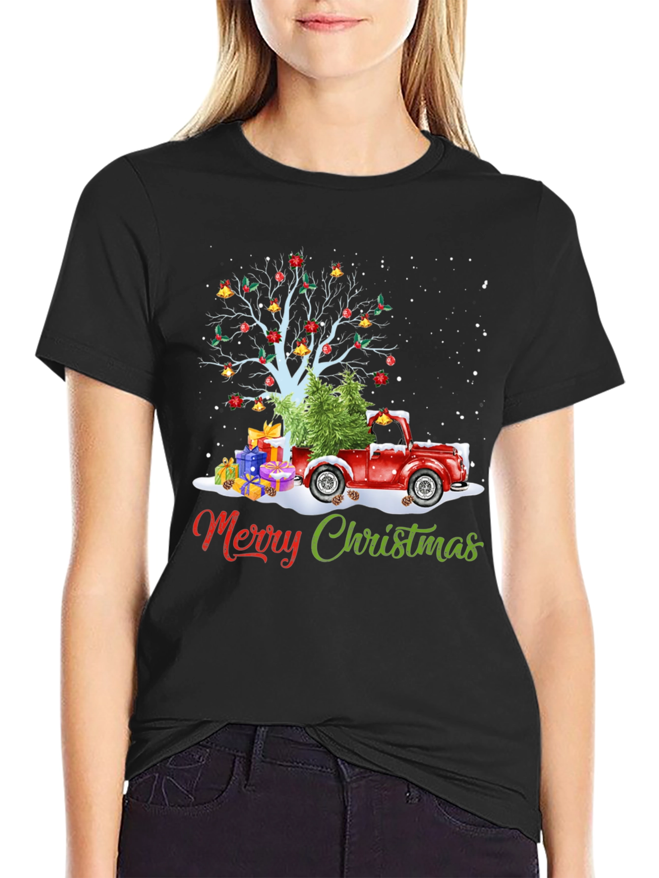 Festive Christmas Tree Truck T-Shirt