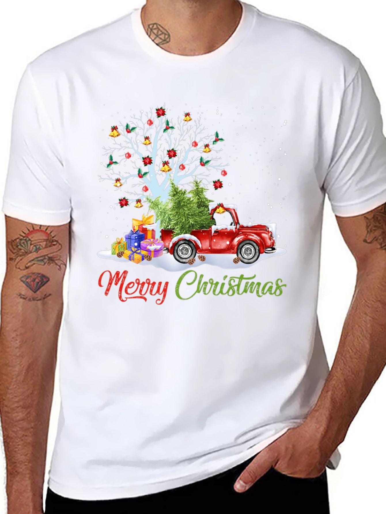 Festive Christmas Tree Truck T-Shirt