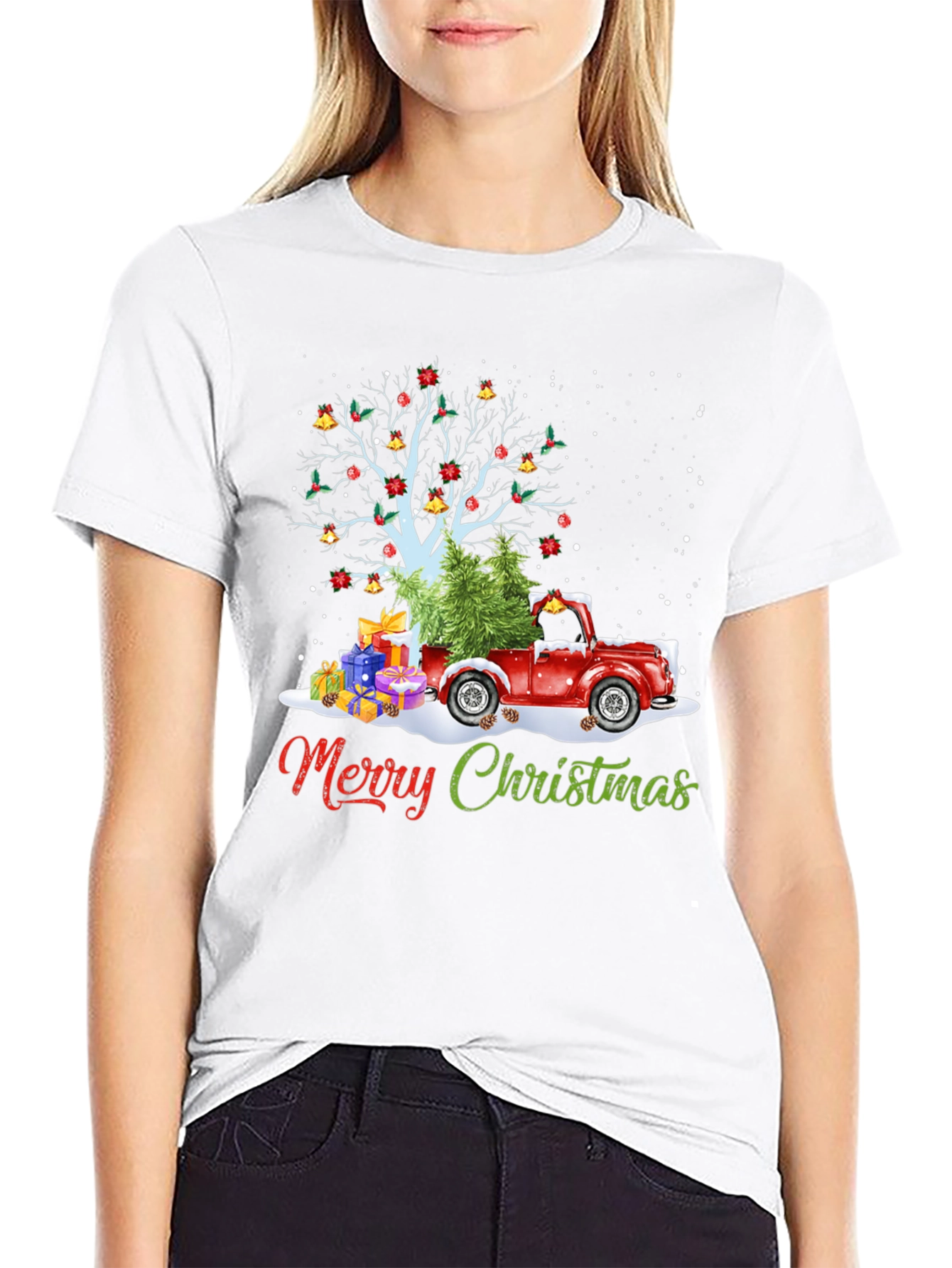 Festive Christmas Tree Truck T-Shirt