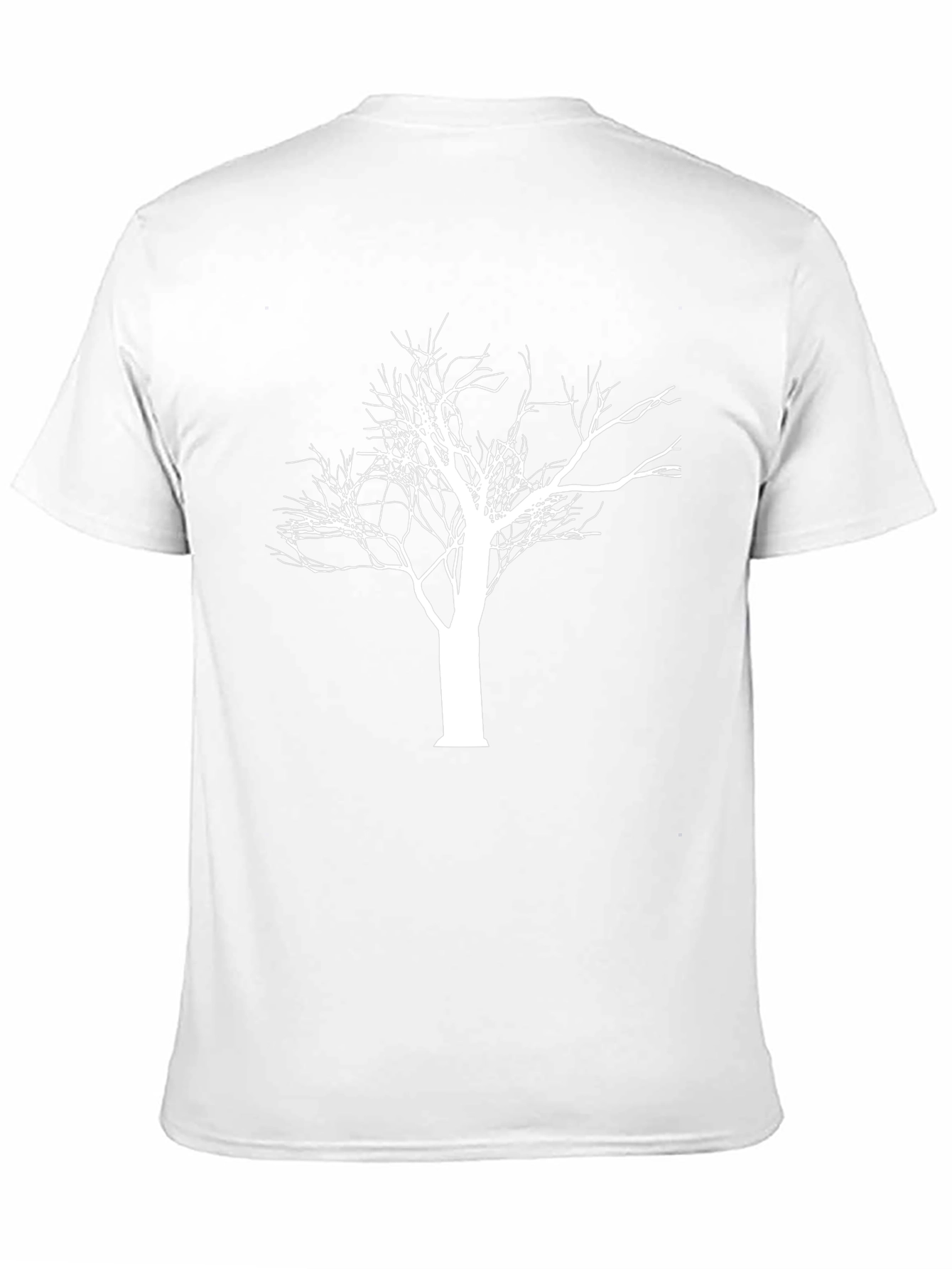 Black T-Shirt with White Tree Graphic